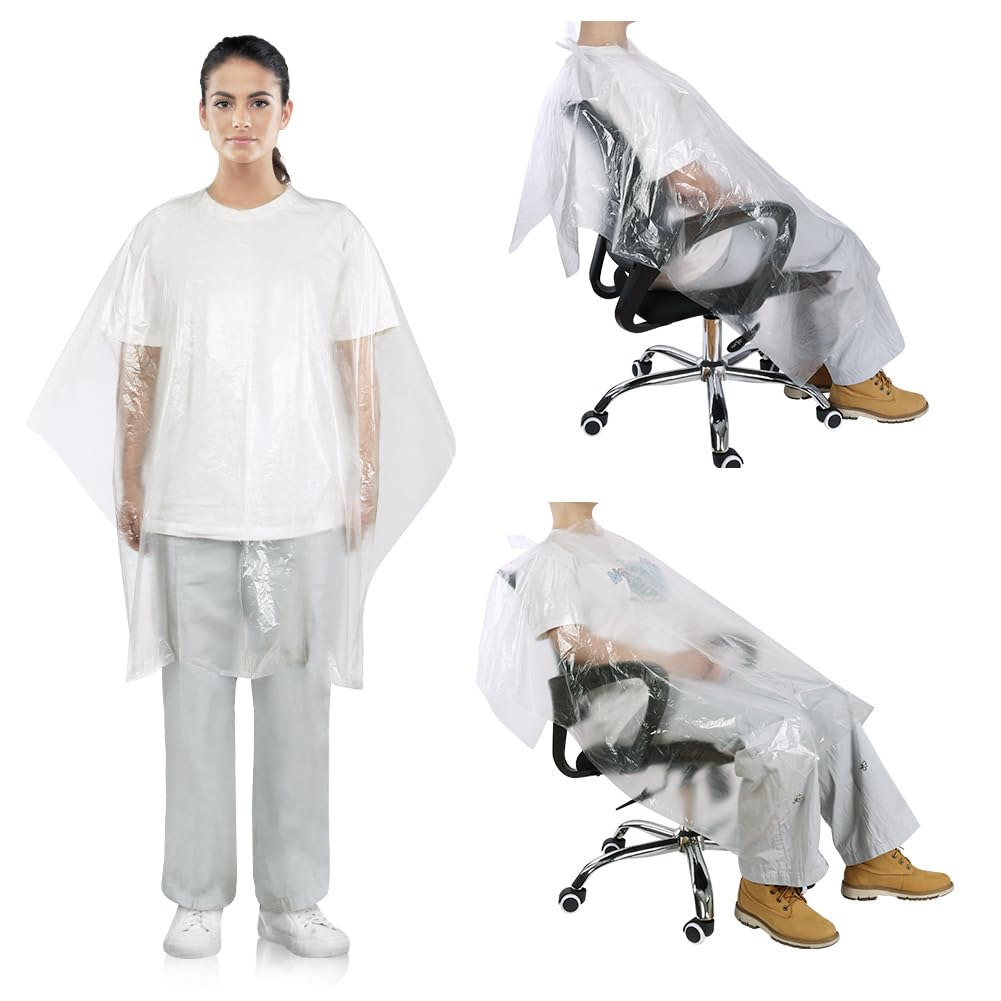 LOPHE Einmalumhänge, 50 Stück Einweg Umhang 130x110 Cm, Einweg Friseurumhang für Friseure Und Barbiere, Wasserdichte, für Erwachsene Kinde Angebot bei HelloDeals