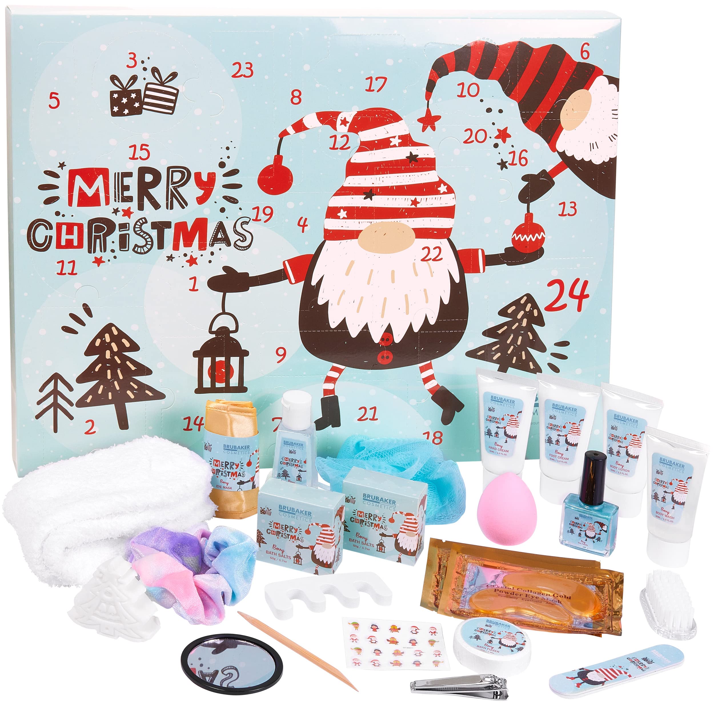 BRUBAKER Cosmetics Beauty Adventskalender 2025 - der XXL Wellness Weihnachtskalender für Frauen und Mädchen - 24 x Körperpflege Produkte & Spa Accessoires - Weihnachtswichtel Gnom Zwerge Angebot bei HelloDeals