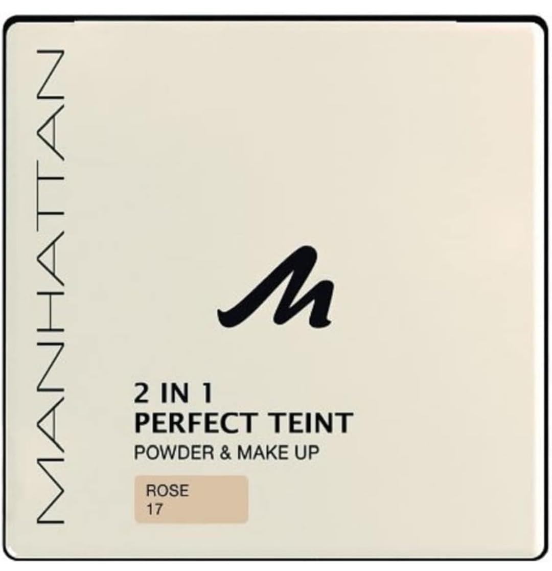 Manhattan 2 in 1 Perfect Teint Powder – Puder und Make-up in einem für einen absolut ebenmäßigen Teint – Farbe Rose 17 – 1 x 9g 17 Rose 9 g (1er Pack) Angebot bei HelloDeals
