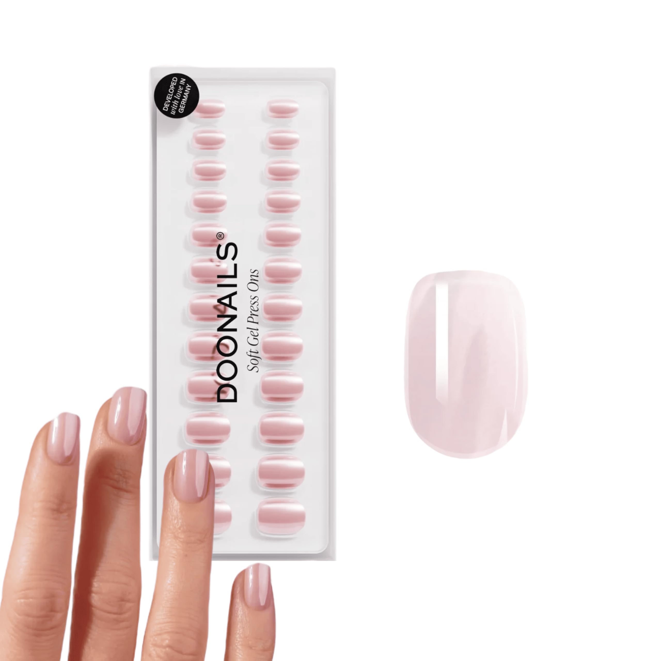 DOONAILS Soft Gel Press On Nails 30er Set Jetset Extra Short Square Form Chrome Nägel zum Aufkleben in Salonqualität Fake nails soft gel Extra Short Natürliches & angenehmes Tragegefühl Extra Short Square Jet Set Angebot bei HelloDeals