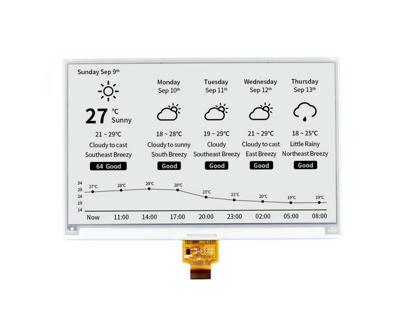 Waveshare 7.5 Inch E-Paper Raw Display Panel V2 800x480 Resolution 3.3V E-Ink Electronic Paper Screen Without PCB with Embedded Controller,Communicating via SPI Interface Angebot bei HelloDeals