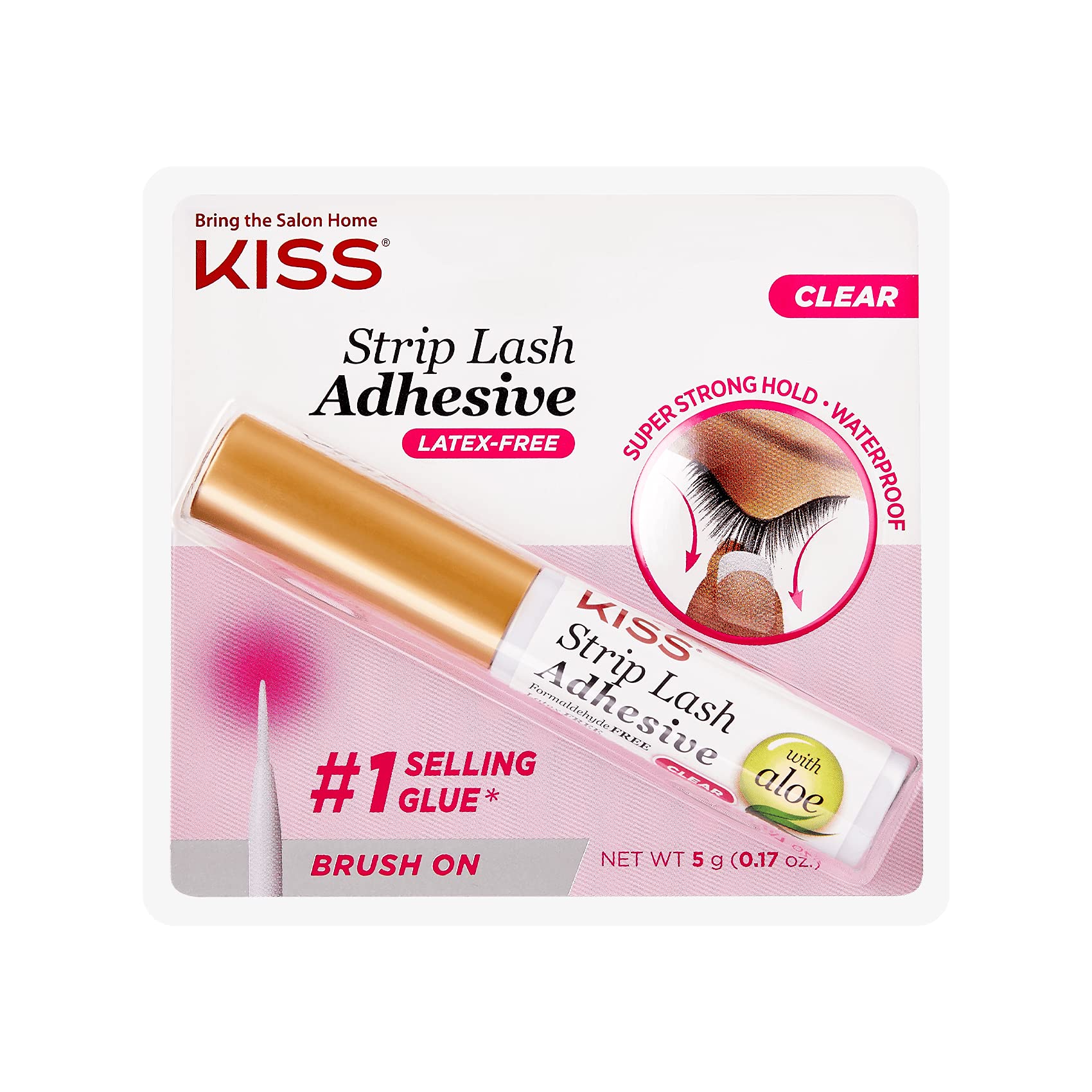 KISS Lash Glue Clear, Transparent, 5 g Wimpernkleber mit Aloe, wasserfest, formaldehyd- und latexfrei, geruchsfrei, tierversuchsfrei, superstarker Wimpernkleber mit Pinselapplikator 5 g (1er Pack) Angebot bei HelloDeals