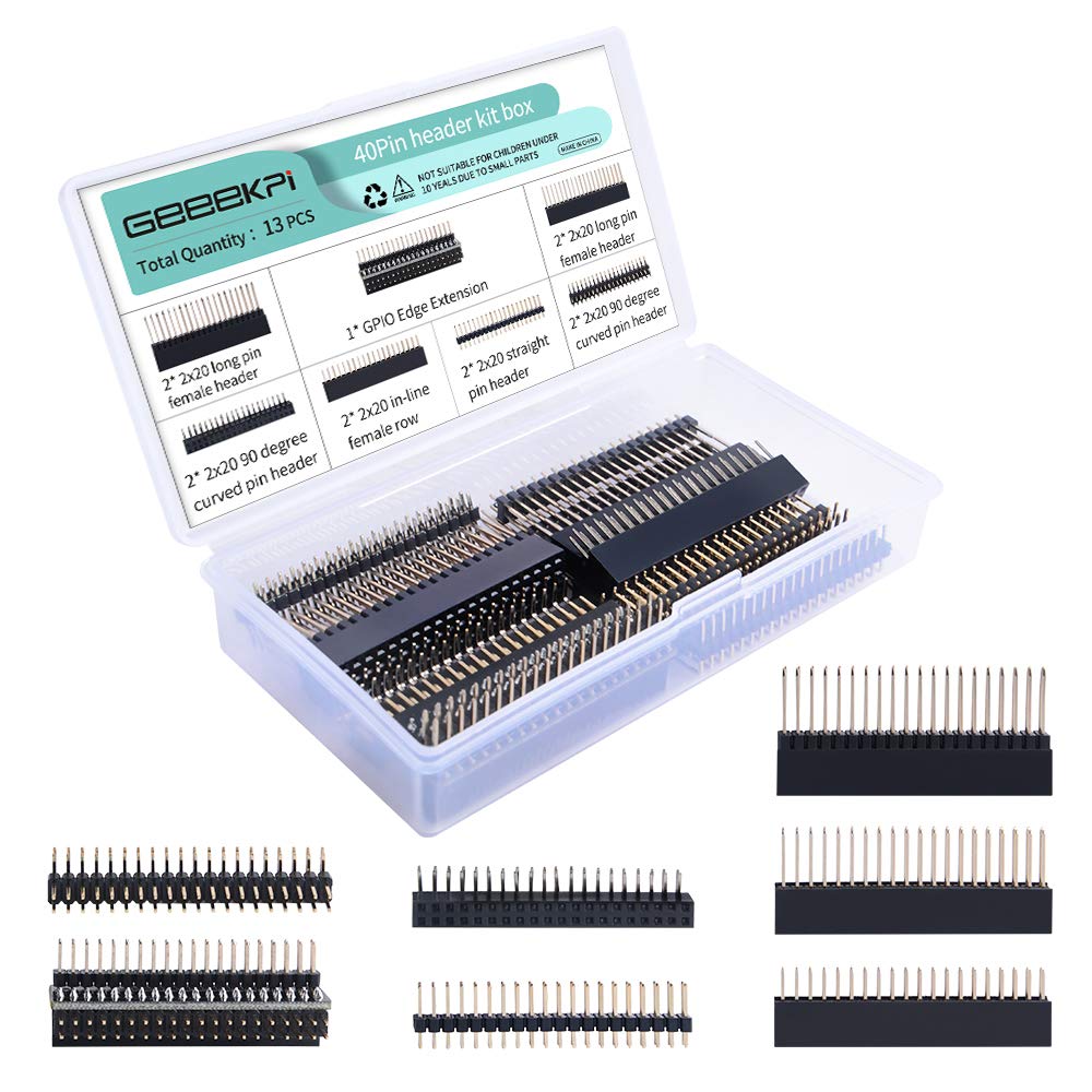 GeeekPi 2x20 40 Pin Stacking Female Header Kit für Raspberry Pi 4B/3B+/3B/2B/B+/A+/Zero(Zero W 2)/Jetson Nano/Tinker Board(7 Spezifikationen)(insgesamt 13 Stück) Angebot bei HelloDeals