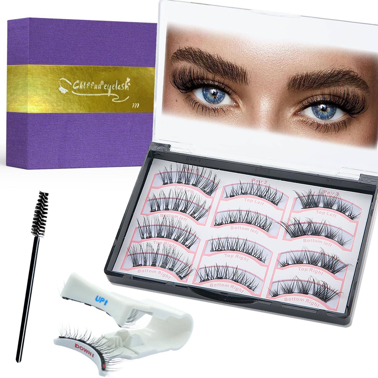Magnetische Wimpern 3D – Natürliches Aussehen, Lange & Voluminöse Fake Lashes, 3 Paar Wiederverwendbar, Wasserdicht, Ohne Kleber, Mit Applikator für Alltag, Hochzeit, Party Geschenkbox Set, 3 Paar Volle Wimpern Angebot bei HelloDeals