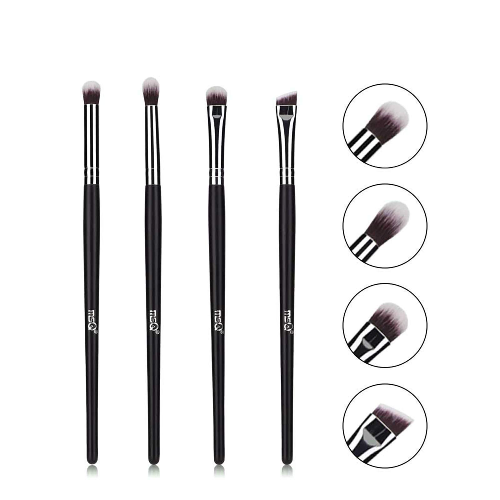 MSQ Augenpinsel Pinselset Makeup Lidschatten Pinselset Makeup Blender Pinsel Augen Blending Brush Augenpinsel Set Make up Pinsel Set Lidschattenpinsel (Silber) schwarz Angebot bei HelloDeals