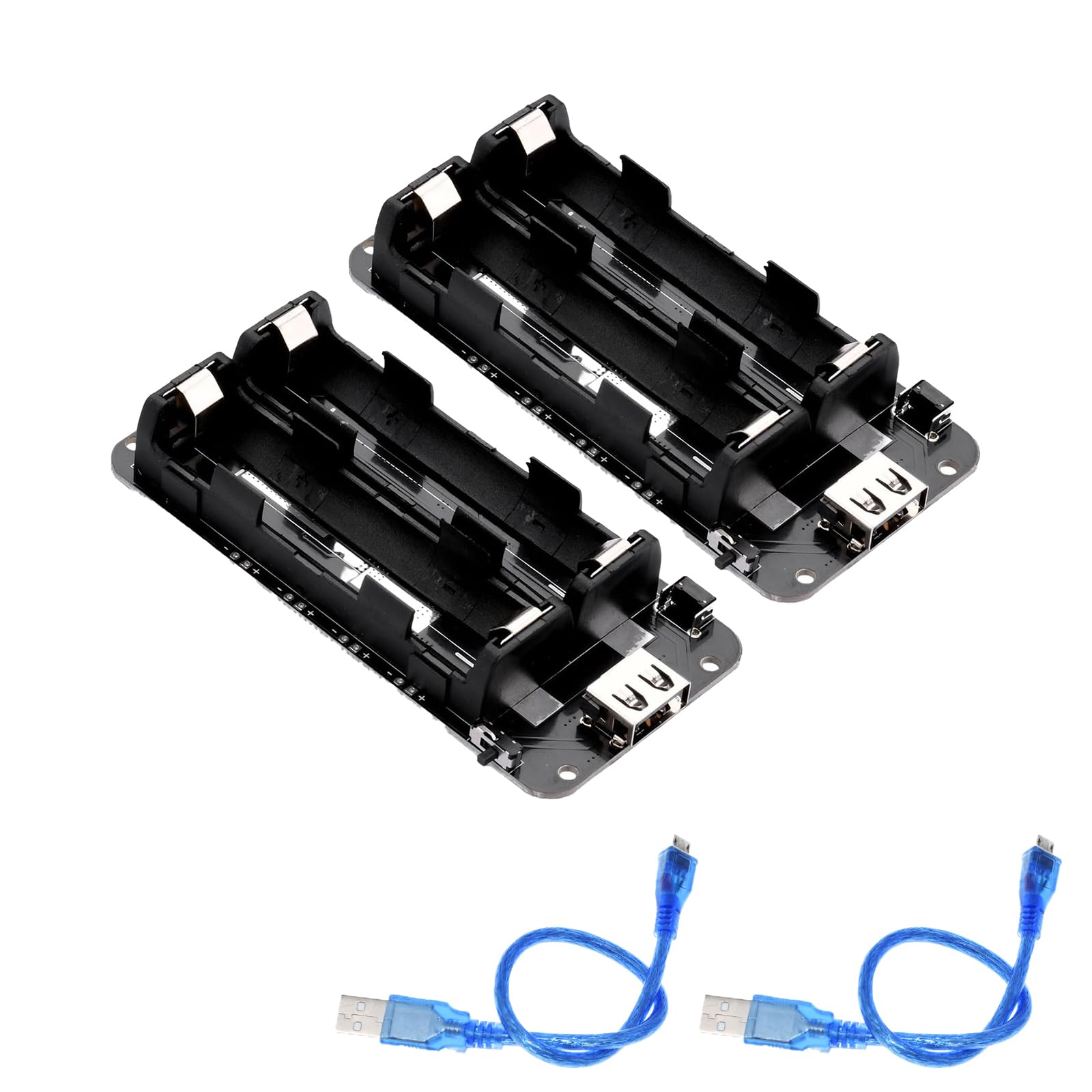 2 stück 18650 Battery Shield ESP32 5V/2A 3V/1A, Micro-USB Typ B & Typ C Anschluss, Battery Shield Board Micro Ladegerät, mit USB Kabel, Kompatibel mit Arduino, Raspberry Pi, Wemos Angebot bei HelloDeals
