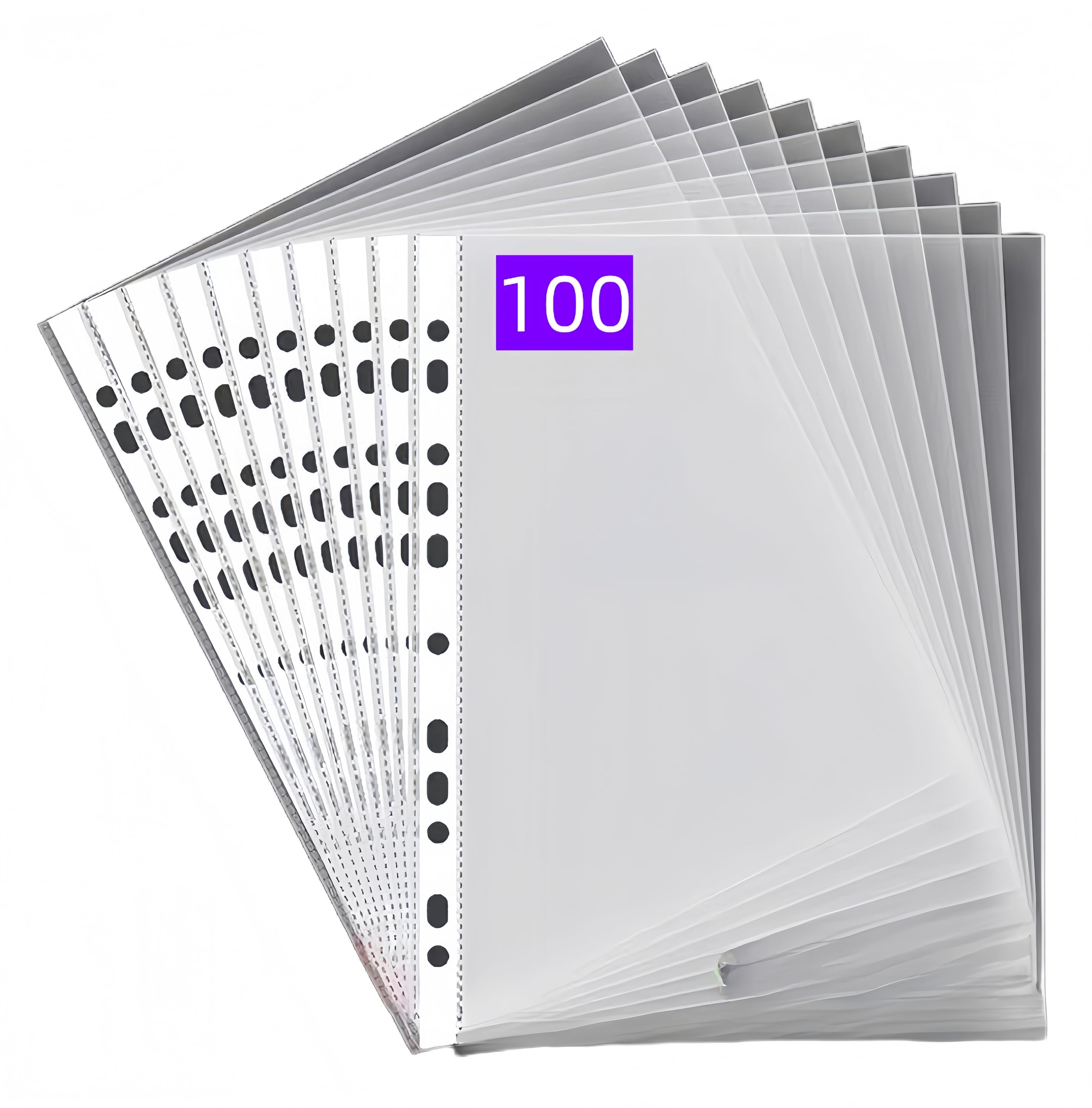 PUTOAHAO 100 Stück Klarsichthüllen A4 Glasklar,Prospekthüllen A4 (DIN A4, 60 My),Universelle 11 Loch Perforationen A4 Ablageformat Klarsichtfolien A4 für Broschüren,Ordner,Loseblätter, Dokumente durchsichtig Angebot bei HelloDeals