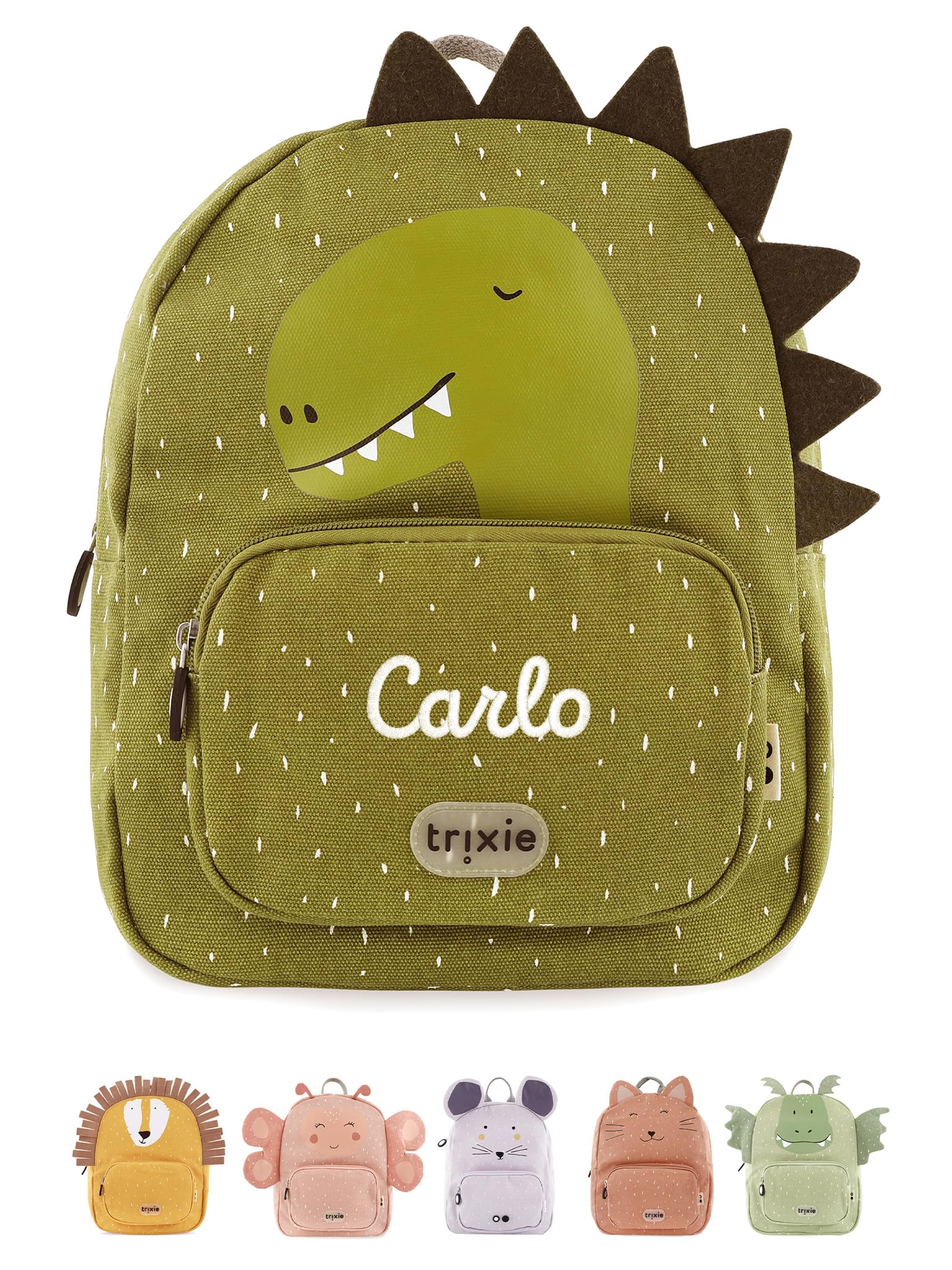wunderwunsch TRIXIE Kindergartenrucksack, Rucksack für Sportunterricht Schule und Kindergarten, Hort und Krippe, wahlweise personalisiert mit deinem Wunschnamen Dino Groß (7,5 Liter) Angebot bei HelloDeals