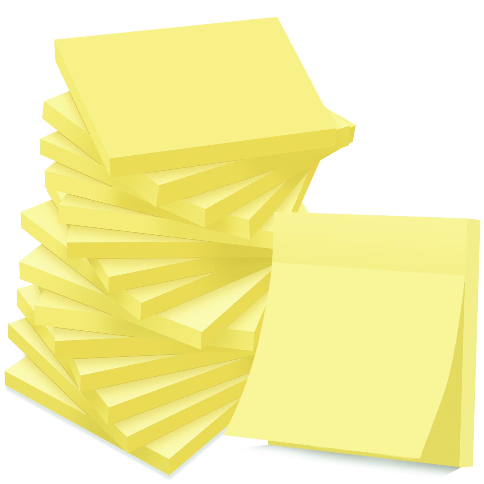 16 Blöcken Haftnotizen Gelbe, 76 x 76 mm Selbstklebende Klebezettel, Post Sticky Notes für Büro Zuhause Schule Sitzung, 75 Blatt pro Blöcken, Das sind 1.200 Blatt 76 mm x 76 mm Gelbe Angebot bei HelloDeals