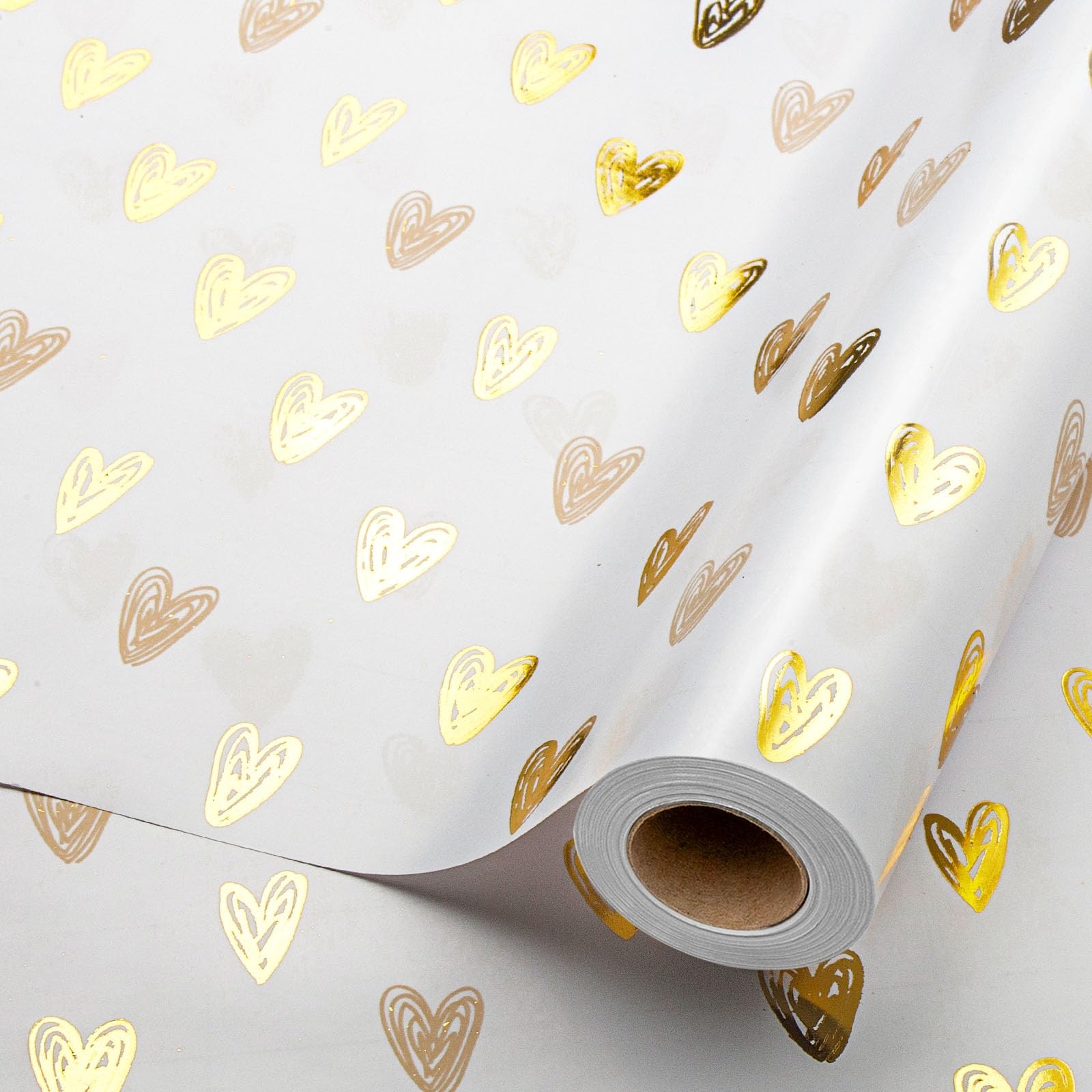 Wikadlik Süßes Geschenkpapier, luxuriöse Goldfolie, Herz-Design, Geschenkpapierrolle für Valentinstag, Hochzeit, Geburtstage, Weihnachten, Feiertage, 43 cm x 10 m Goldfarbene Herzen 1 stück (1er Pack) Angebot bei HelloDeals