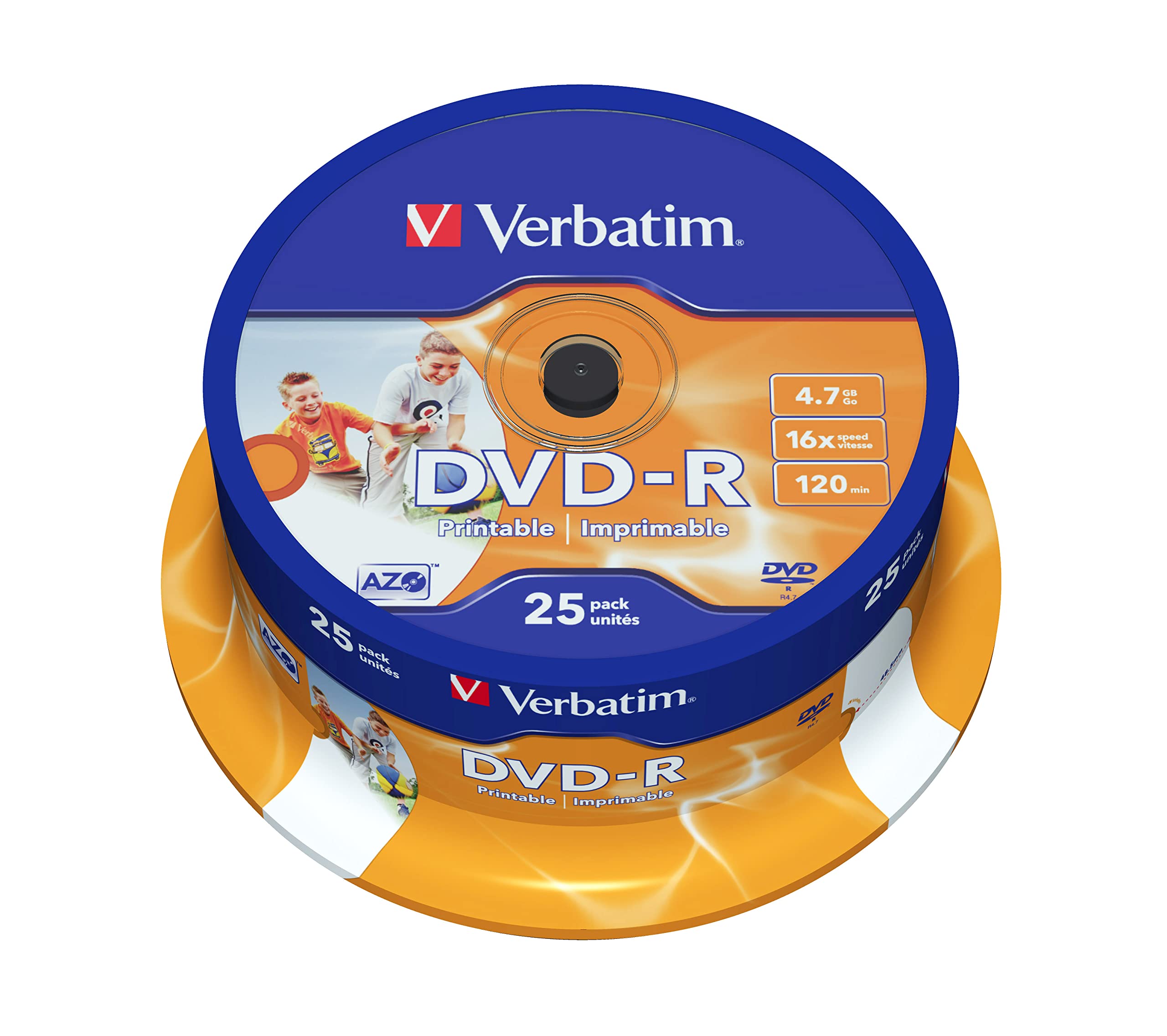 Verbatim DVD-R Wide Inkjet Printable 4.7GB, 25er Pack Spindel, DVD Rohlinge bedruckbar, 16-fache Brenngeschwindigkeit & Hardcoat Scratch Guard, DVD-R Rohlinge printable, DVD leer 25 St. bedruckbar Spindle Angebot bei HelloDeals