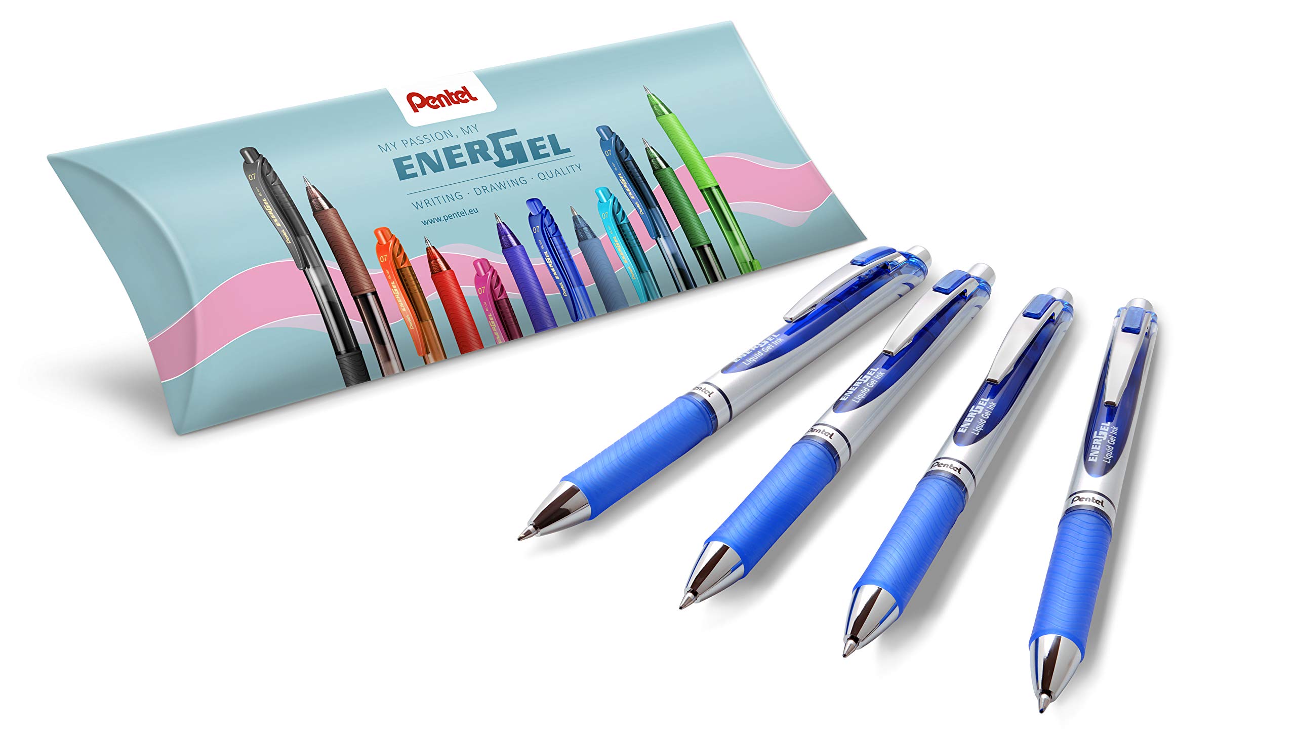 Pentel BL77-CO EnerGel Liquid Gel-Tintenroller - Set bestehend aus 4 Stück Gel-Roller, blau, 0.7 ball = 0.35 mm Strichstärke, 1 Stück (4er Pack) 1 stück (4er Pack) Blau Angebot bei HelloDeals