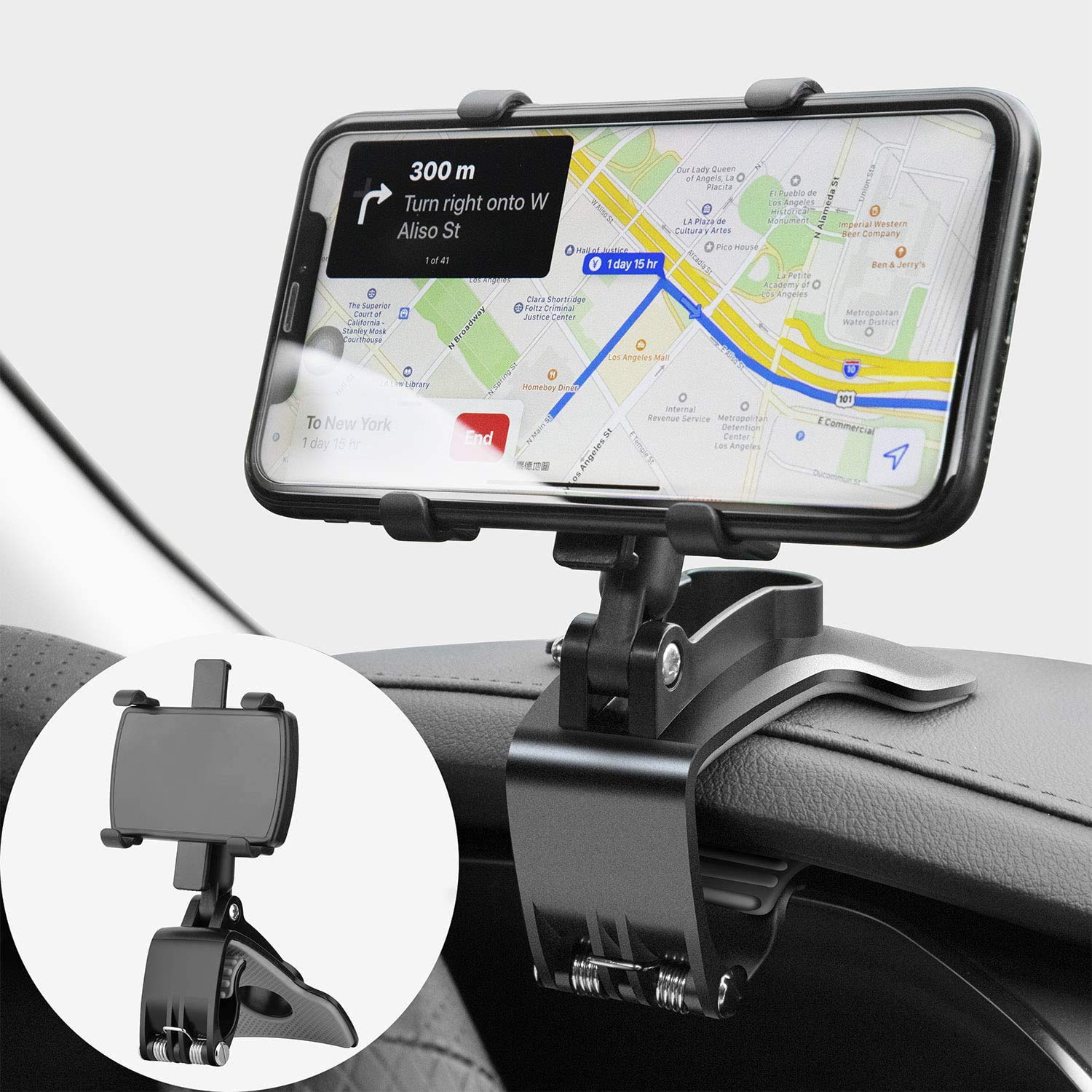 TOFURT Auto Handyhalter Handyhalterung 360-Grad-Drehbar - Dashboard Handyhalter Autocliphalterung Car Phone Mount Geeignet für 4 bis 7 Zoll Smartphones Halterung 03 Angebot bei HelloDeals