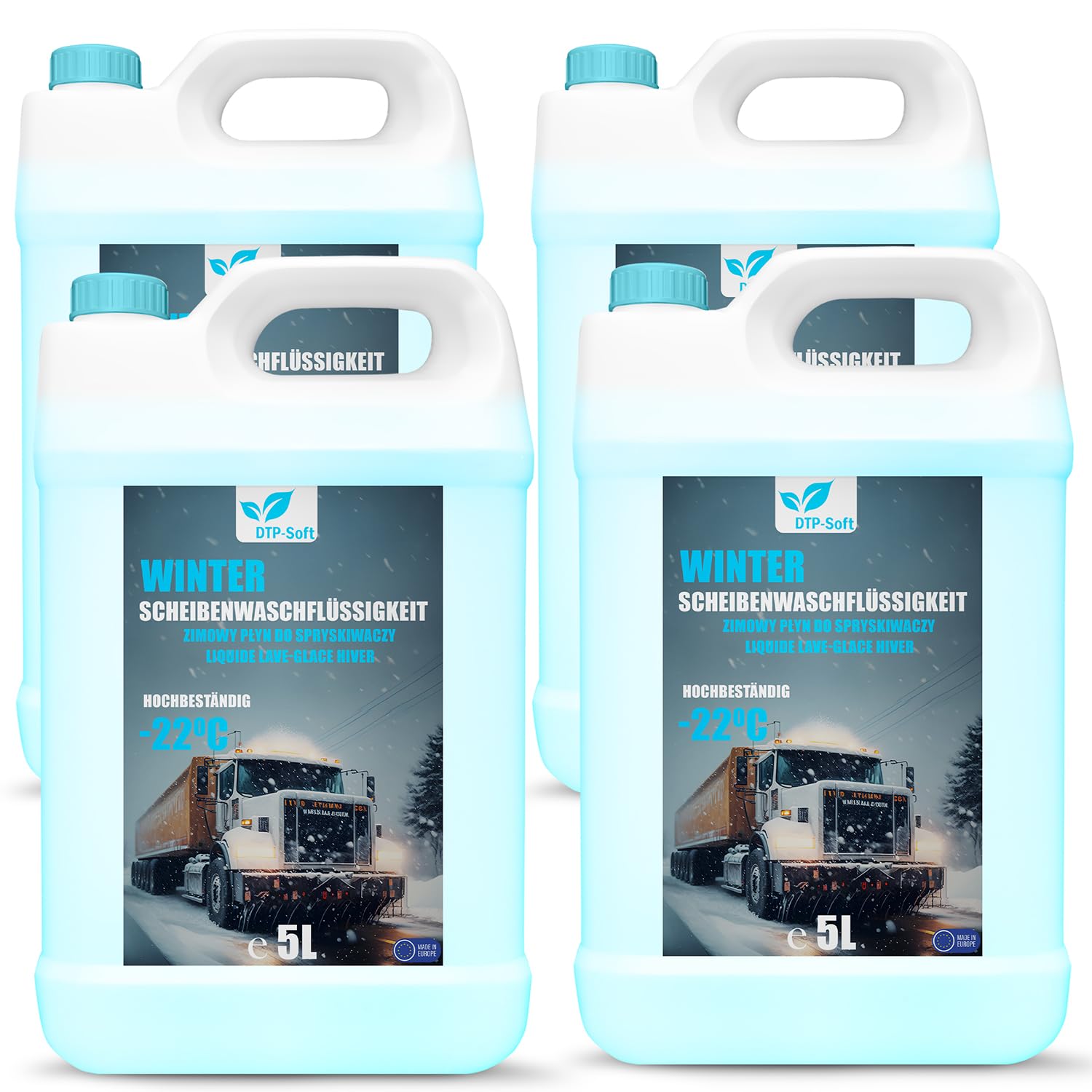 20 Liter Scheibenfrostschutz Gebrauchsfertig -22° Frostschutz Reiniger | Fertige Scheibenwaschflüssigkeit | Winter-Scheibenreiniger 20 L | 4x 5 Liter Winter Scheibenfrostschutz Angebot bei HelloDeals