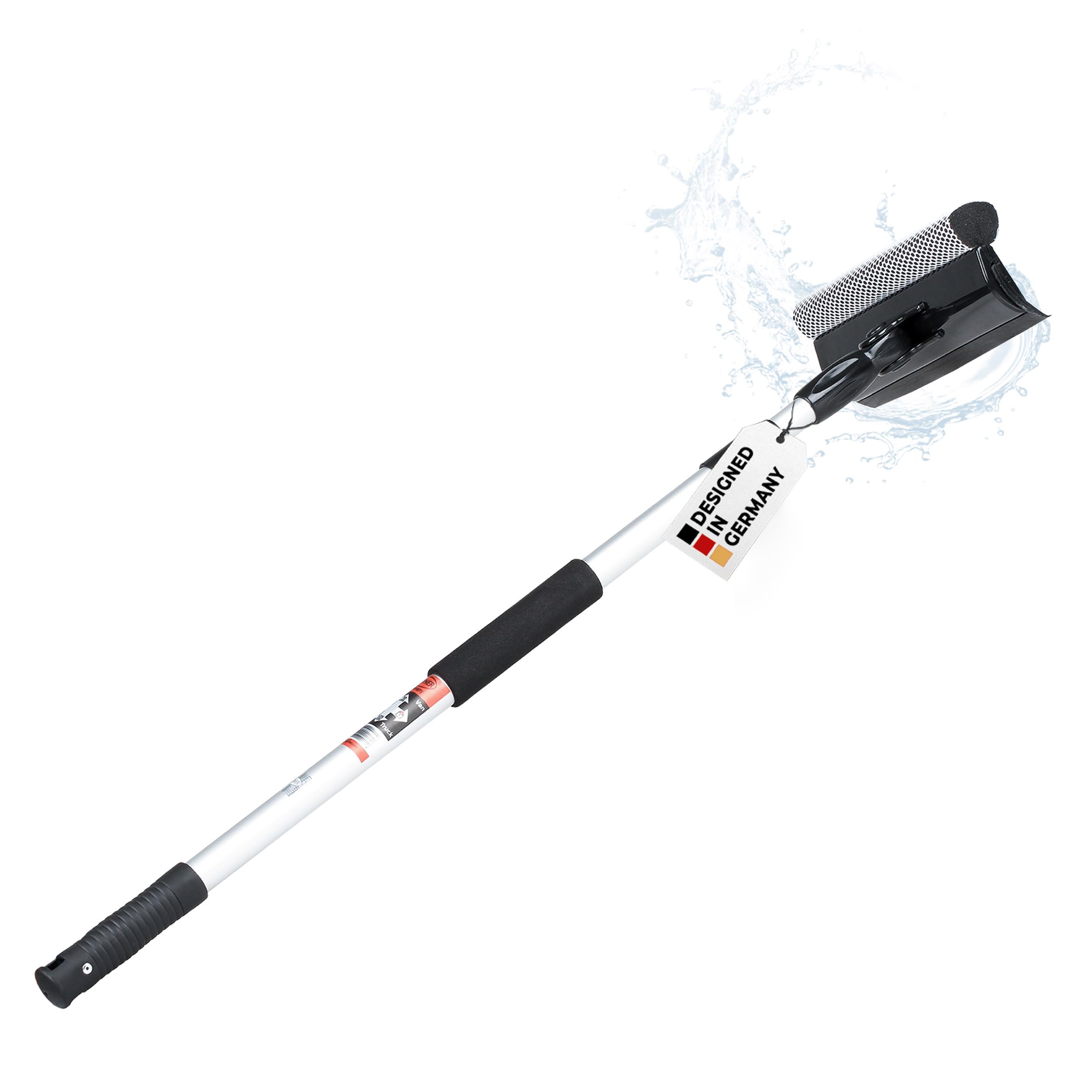 HEYNER Scheibenreiniger ausziehbar 70-125cm Fensterabzieher Abzieher & Schwamm 25cm klappbar Alu-Teleskop ergonomischer Griff Scheibenschwamm Autozubehör Angebot bei HelloDeals