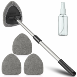 Funyord Scheibenreiniger Auto, Autoscheiben Innenreiniger, Erweiterbares Windschutzscheiben Reiniger mit 4 Mikrofaserpads, Multifunktionaler Auto Fensterwischer Kit Grau-Dreieck Angebot bei HelloDeals