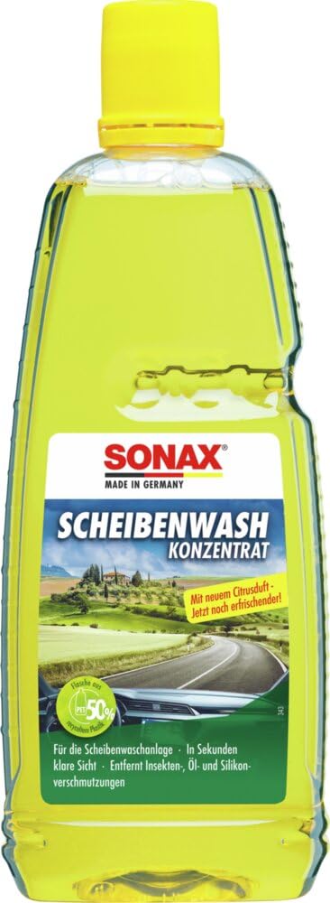 SONAX ScheibenWash Konzentrat mit Citrusduft (1 Liter) Reinigungskonzentrat für die Scheiben- und Scheinwerferwaschanlage im Sommer | Art-Nr. 02603000 Angebot bei HelloDeals