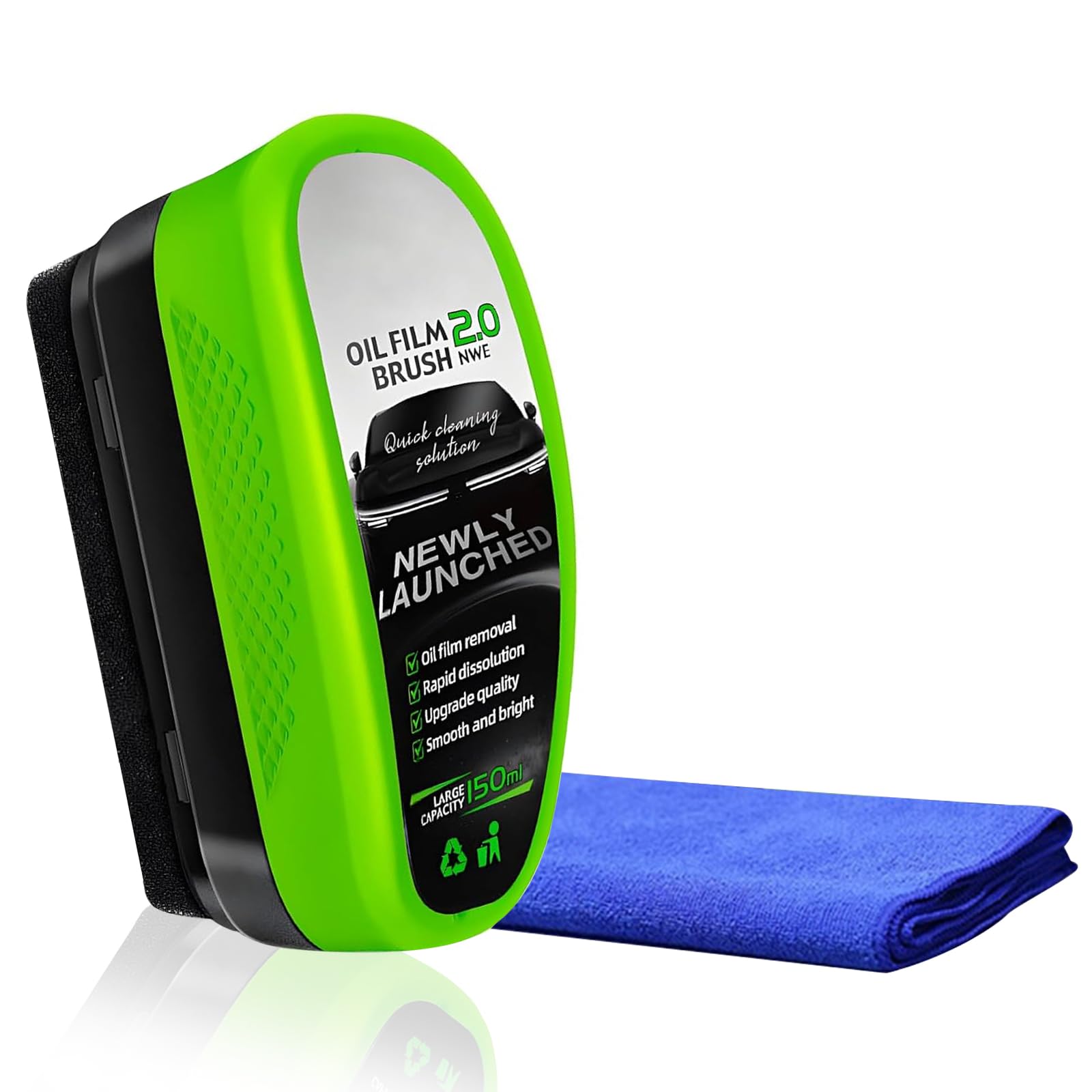 xolear 150ml Windschutzscheiben Reiniger Innen, Oil Film Cleaning Brush, Ölabweisende Folie für Autoscheiben, Automotive Oil Film Cleaning Brush, Scheibenreiniger Auto, Scheibenversiegelung Auto Angebot bei HelloDeals