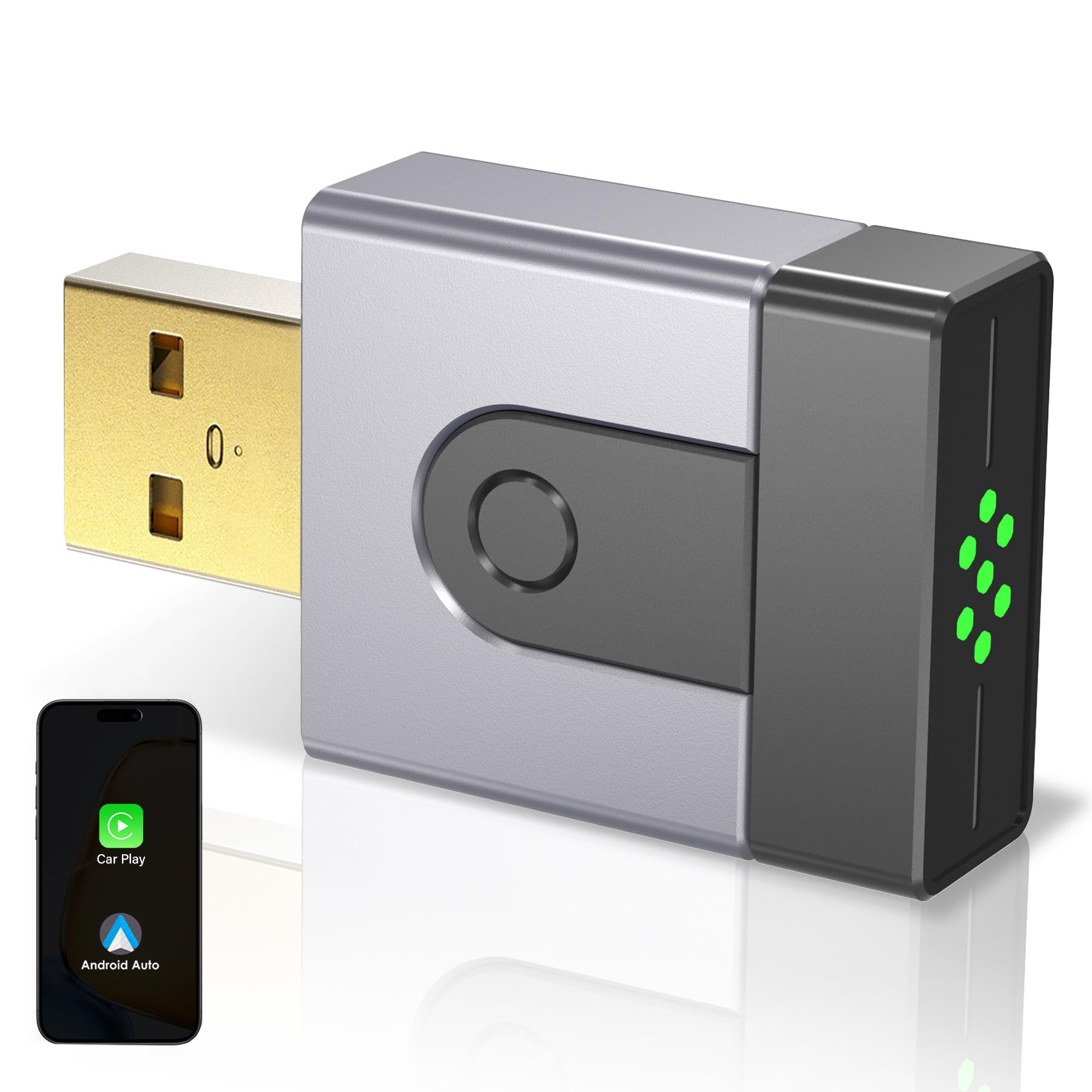 2-in-1 Mini CarPlay Wireless & Android Auto Wireless Adapter, Aufrüstung von kabelgebunden auf kabellos,schnelle automatische Verbindung,Plug & Play,iOS 10+, Android 10+, Autos ab 2016.(1Stück) Angebot bei HelloDeals