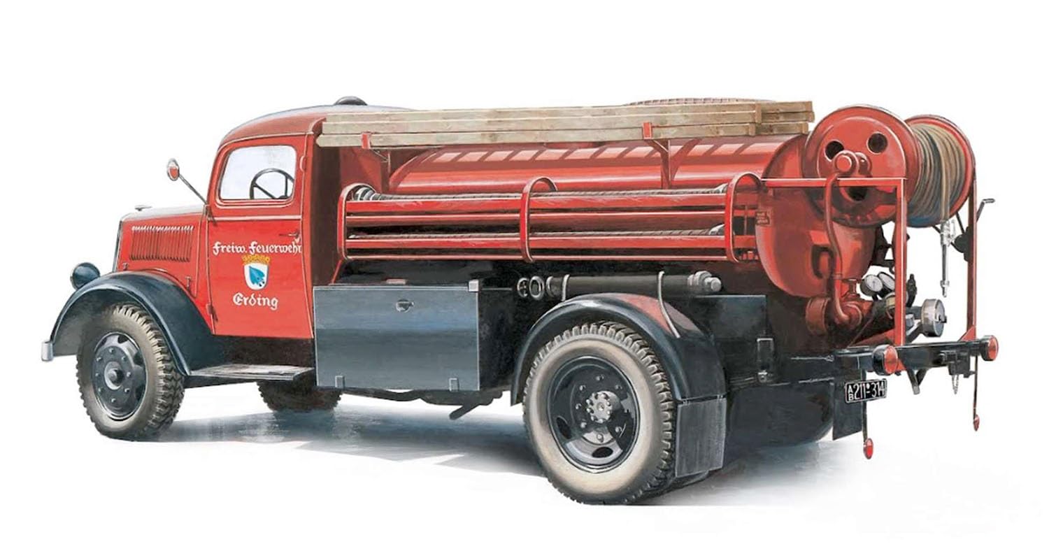 Italeri 3966 1:24 Opel Blitz Feuerwehr - Modellbau, Bausatz, Standmodellbau, Basteln, Hobby, Kleben, Plastikbausatz, detailgetreu, Plastik Bausatz, Geformte Farbe Angebot bei HelloDeals