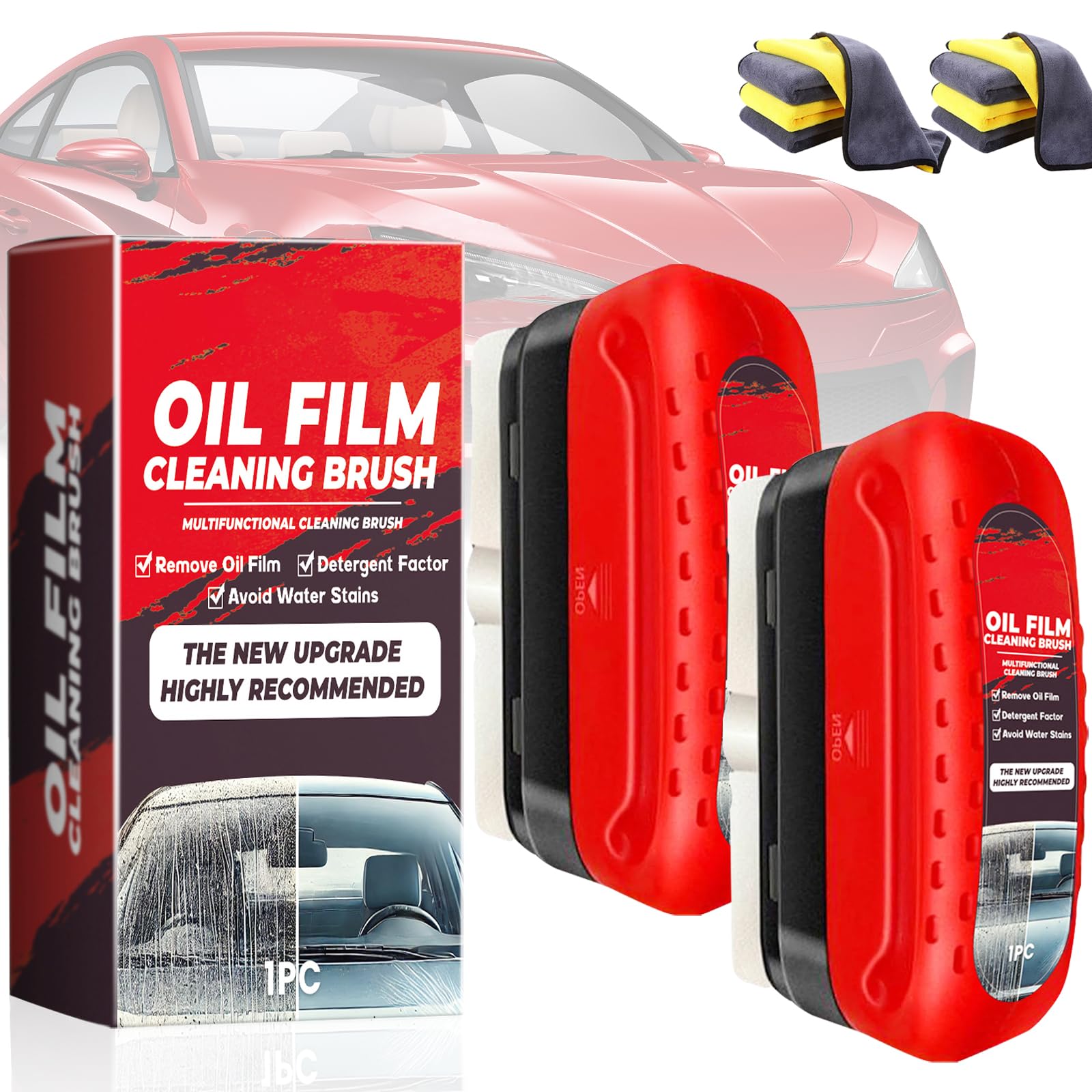Automotive Oil Film Cleaning Brush, Ölabweisende Folie für Autoscheiben, Ölfilm-Entferner für Windschutzscheiben, Multifunktionale Kfz-Ölfilm-Reinigungsbürste 120ml (2 Stück) Angebot bei HelloDeals