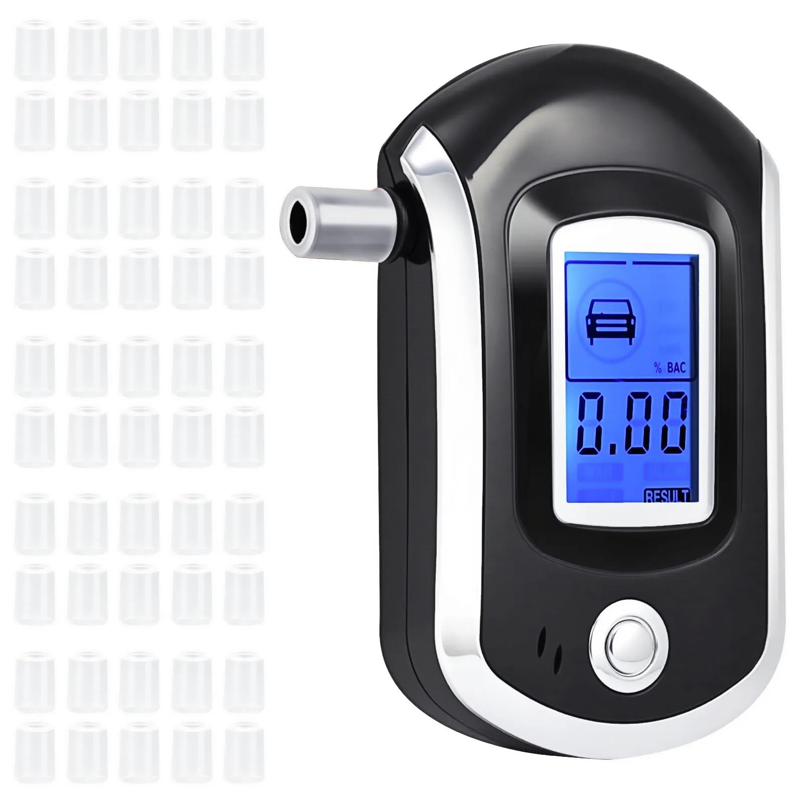 SENLINLIN Alkoholtester, Professionelles Digitales Alkoholmessgerät mit LCD-Anzeige, 50 Mundstücke inklusive, 4 Universelle Messwerte, Tragbares Promillemessgerät für Zuhause oder Partys Angebot bei HelloDeals