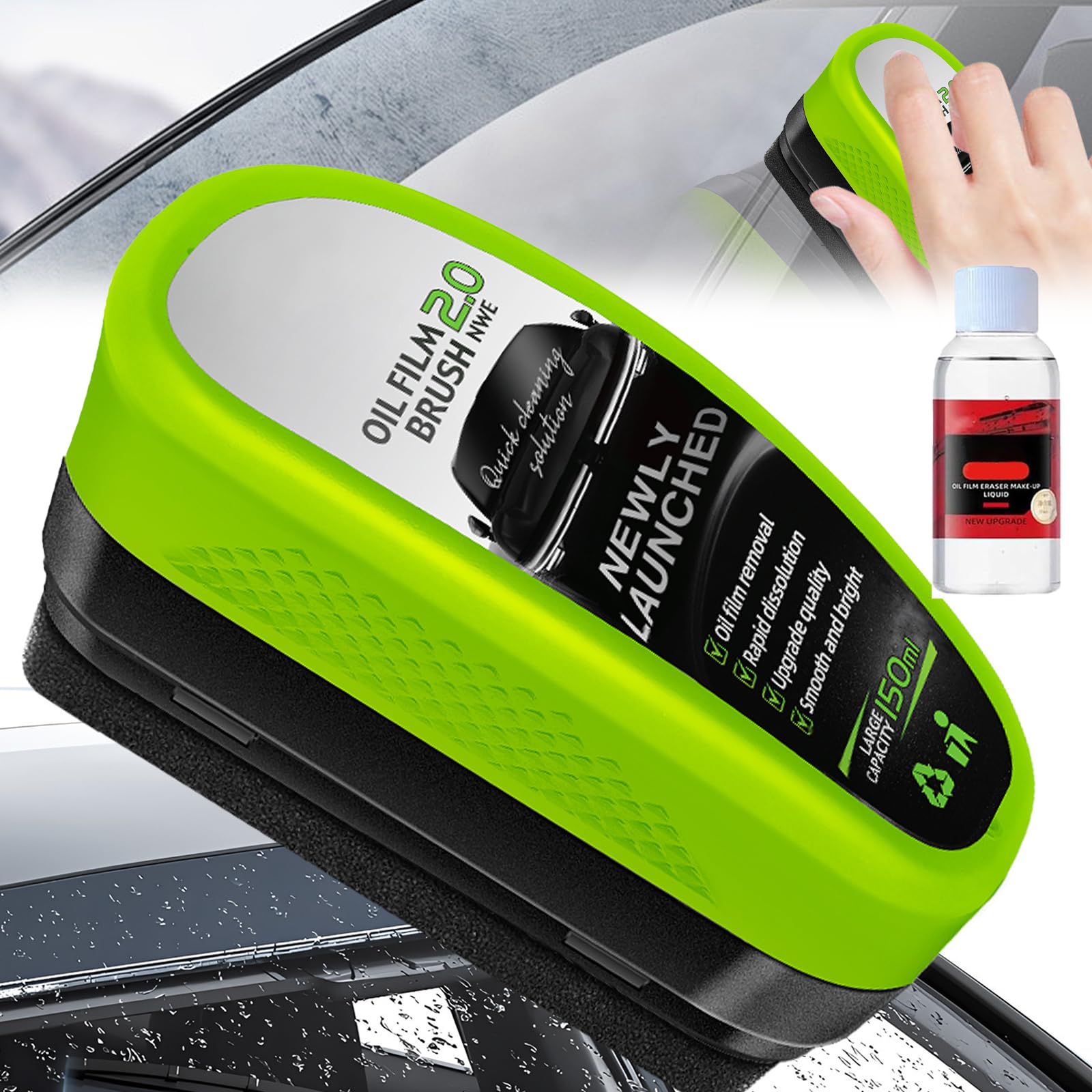 Landrain 2025 Ölfilm-Entferner für Windschutzscheiben – 150ml Hochleistungs-Scheibenreiniger mit Reinigungsbürste, Ölabweisende Folie & Schnellwirkformel (Autos, Motorrad, Glas) Angebot bei HelloDeals