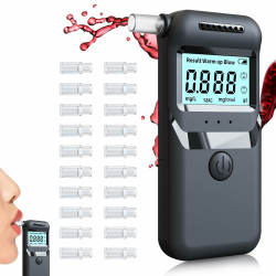 Alkoholtester, Professioneller Promillemessgerät mit 20 Mundstücken, Hochpräziser Persönlicher Alkoholmessgerät mit Digitalem LCD-Display für Schnelle und Genaue Ergebnisse, für Zuhause und Partys Angebot bei HelloDeals