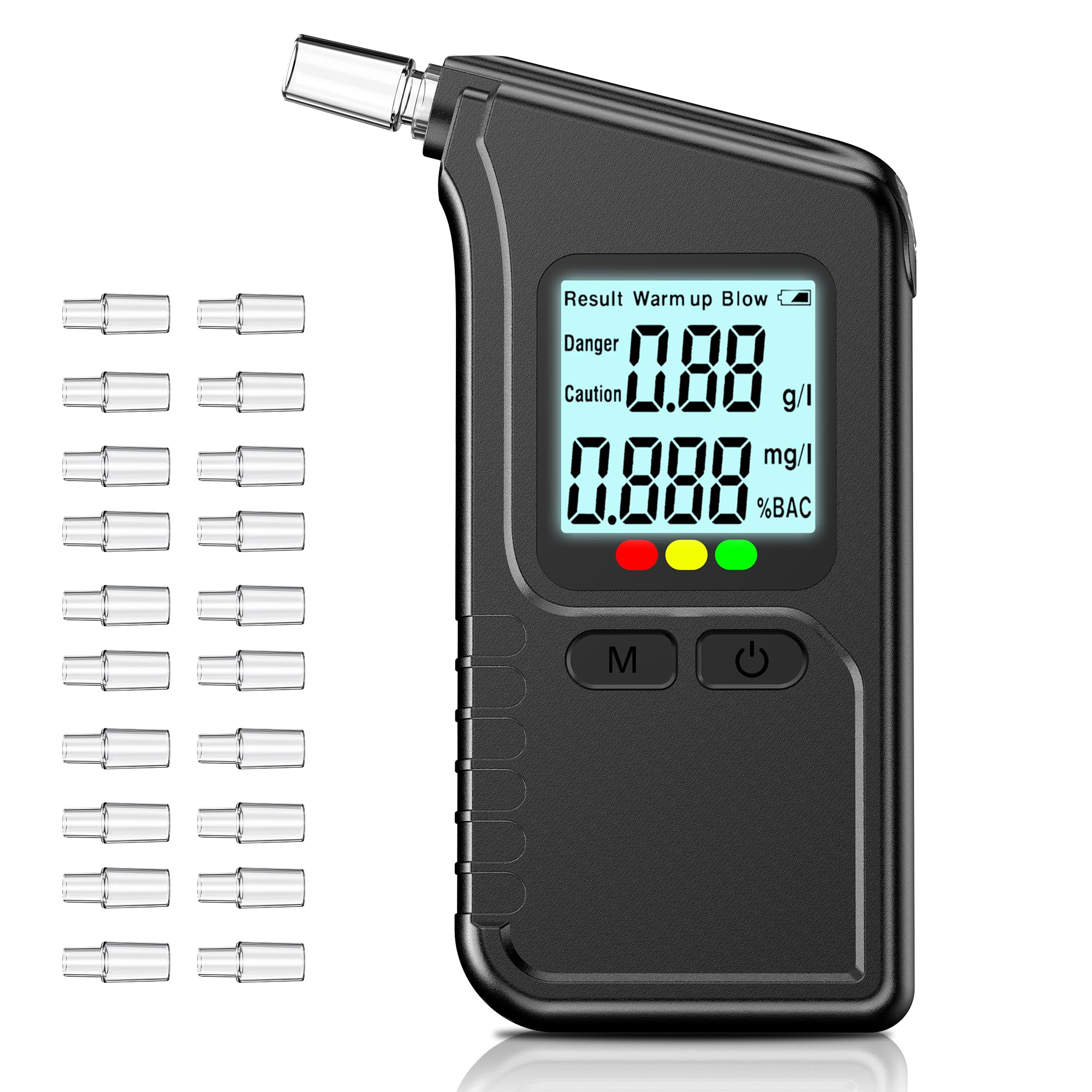 Shiptree Alkoholtester mit Zwei Sensoren, Professioneller Promillemessgerät mit Digitaler LCD-Anzeige, Tragbarer Alkoholmessgerät für Den Persönlichen und Professionellen Gebrauc, mit 20 Mundstücke Angebot bei HelloDeals