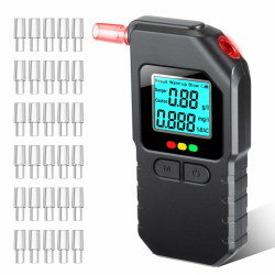 Alkoholtester Polizeigenau mit Zwei Sensoren, 30 Mundstücken, Professioneller Atemalkoholtester mit LCD-Digitalanzeige, Tragbarer Alkoholmessgerät für Den Persönlichen und Professionellen Gebrauc Angebot bei HelloDeals