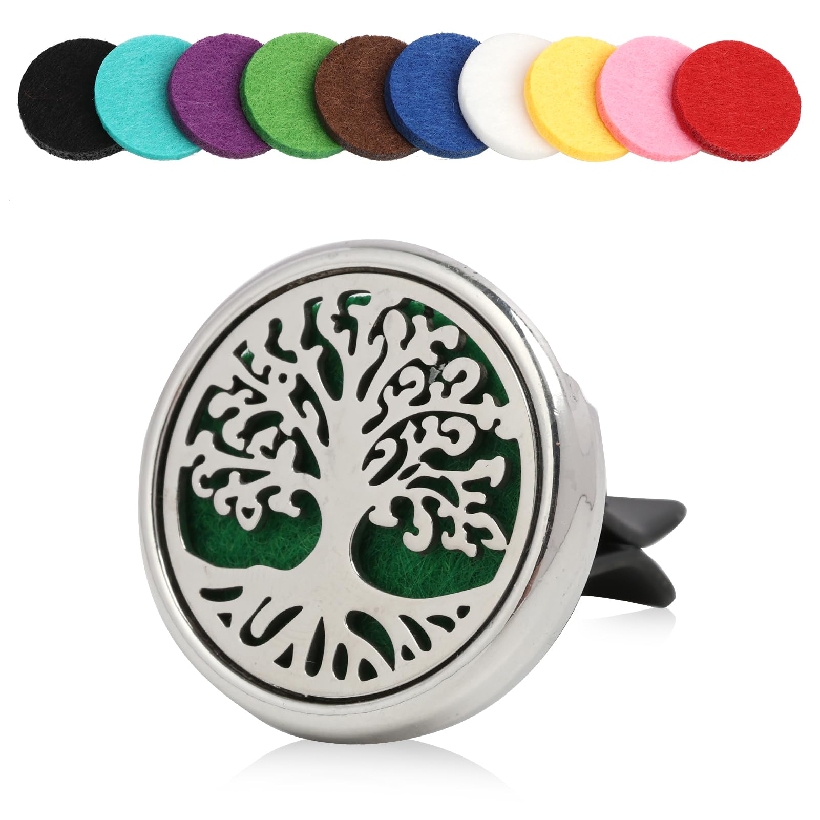 Auto Aromatherapies Öl Diffusor, Lufterfrischer Vent Clip Medaillon mit 10 Ersatz Filz Pads für Auto, Büro und Wohnzimmer, Magnetverschluss für ätherische Öle Angebot bei HelloDeals