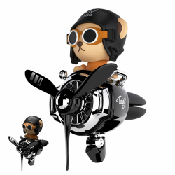 Auto -Erfrischungsbär Pilot - Autodiffusor Rotierender Propeller | Auto Lufterfrischer, Bärenautodekor, Armaturenbrettbärenzubehör, Fahrzeuglüftungsclip, Auto -Ornament -Bären -Figur, Cartoon Armature Angebot bei HelloDeals