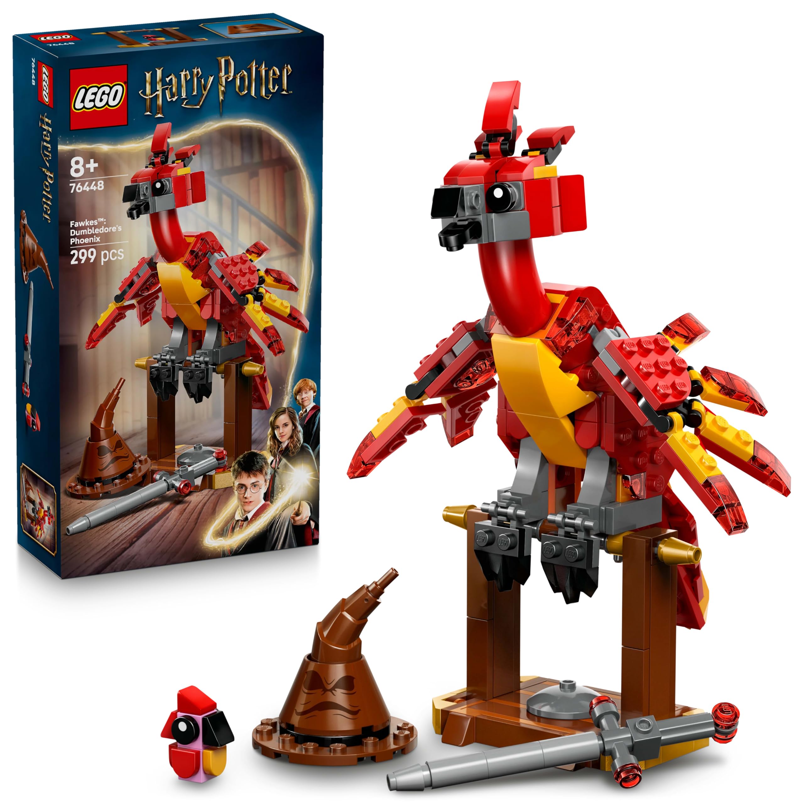 LEGO Harry Potter Fawkes: Dumbledores Phönix-Spielzeug mit Sprechenden Hut, Gryffindor Schwert & Baby Fawkes – Geburtstagsgeschenk für Mädchen und Jungen ab 8 Jahren – 76448 Angebot bei HelloDeals