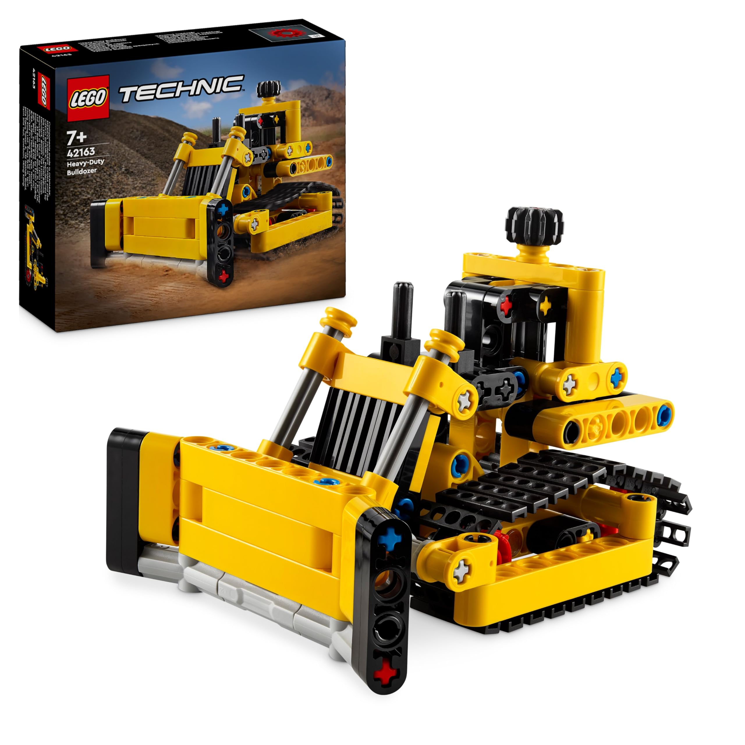 LEGO Technic Schwerlast Bulldozer, Spielzeug-Planierraupe zum Bauen, Ergänze Deine Baustelle, Konstruktionsspielzeug für Kinder, Technik-Geschenk für Jungs und Mädchen ab 7 Jahren 42163 Single Angebot bei HelloDeals