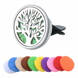 Auto Aromatherapie Ätherisches Öl Diffusor, Auto Öl Diffusor Lufterfrischer Edelstahl Lufterfrischer Vent Clip Medaillon Duftstecker Auto mit 10 Stücke Ersatz Filzpad für Büro Oder Andere Lnnenräume Angebot bei HelloDeals