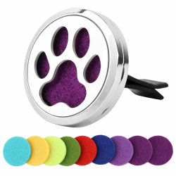 ANNASAMDO Auto Diffusor Aromatherapie Ätherische Öle Diffusor Autoduft Edelstahl Lufterfrischer Vent Clip mit 10 Stücke Austauschbare Nachfüllpads Hundepfote Angebot bei HelloDeals