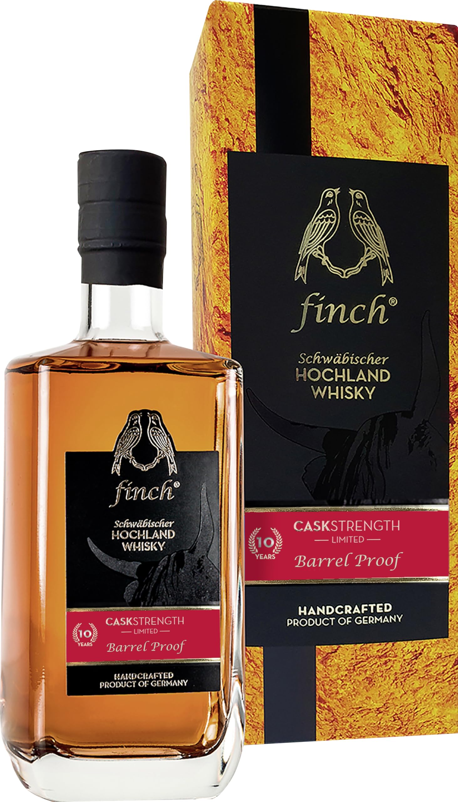 finch Whiskydestillerie CaskStrength Limited 10 Years Barrel Proof 54% vol Schwäbischer Whisky (1 x 0.5l) Angebot bei HelloDeals