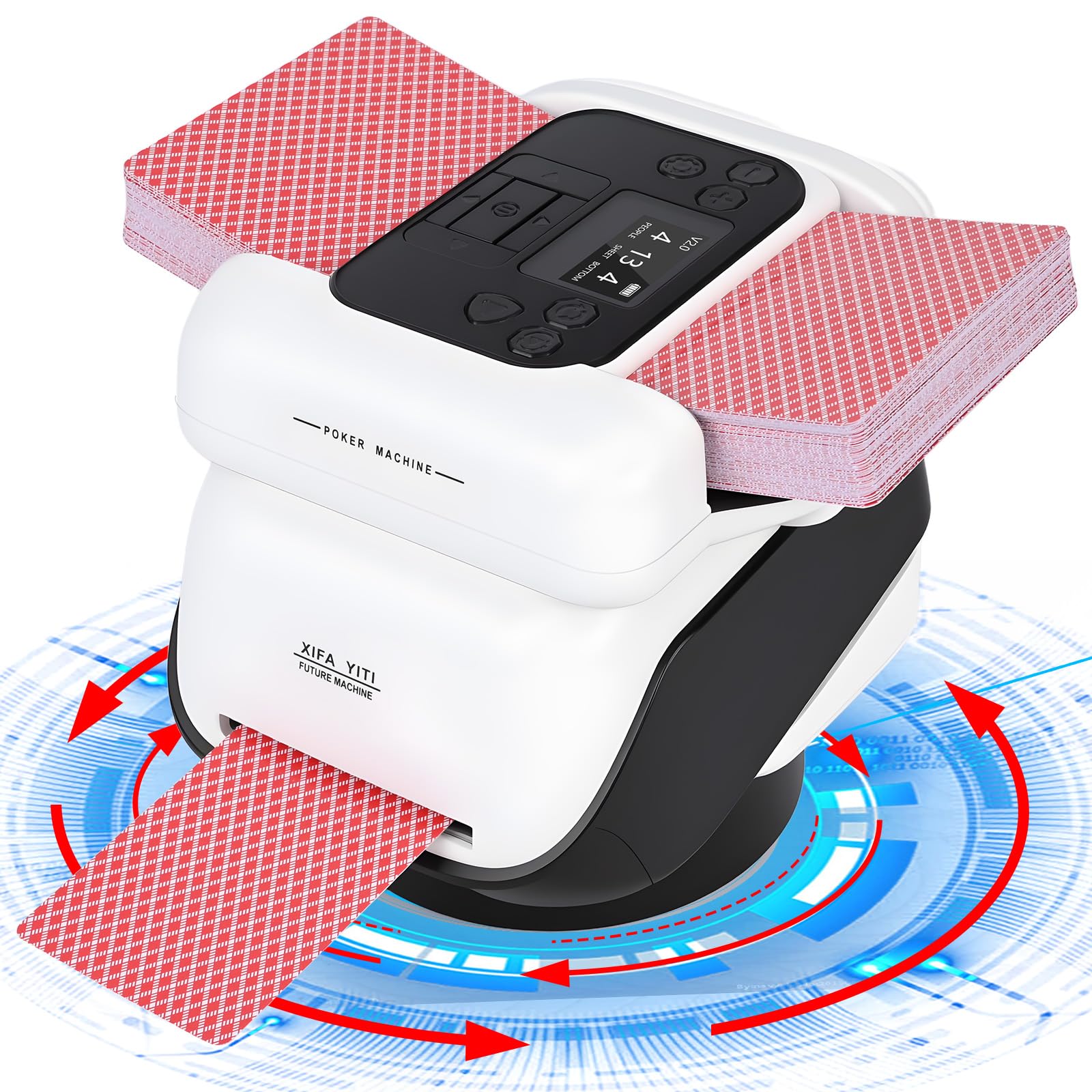 LustLocke 2 in 1 Automatischer Kartenmischer und Austeiler, 360° Kartenmischmaschine und Austeiler, für 2-8 Spieler, Wiederaufladbar & Leise, für Spiele wie UNO, Blackjack und Texas Hold'em Angebot bei HelloDeals