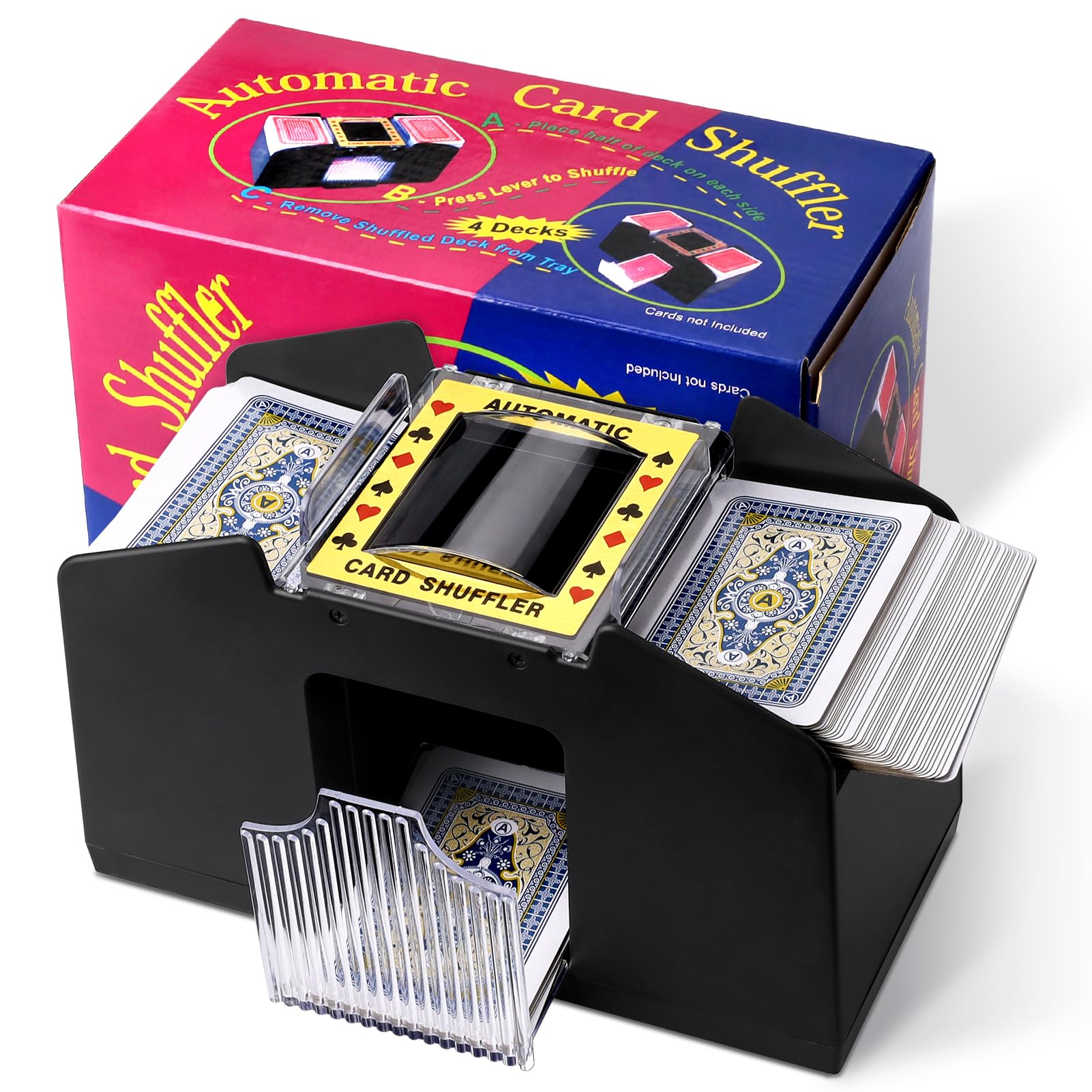 Altamejor Kartenmischmaschine, Kartenmischmaschine Elektrische für 1-4 Deck, Kartenmischer für Poker, Texas Hold Em, Omaha, Baccarat, Familienparty Clubspiel Angebot bei HelloDeals