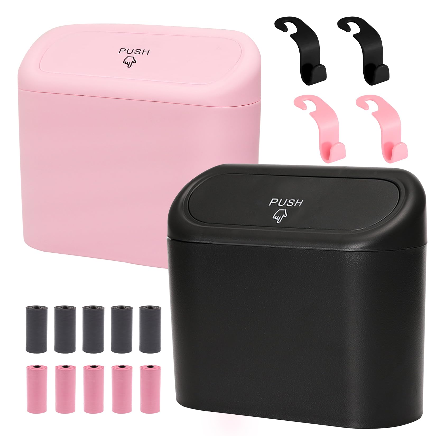 Herbst Auto Mülleimer, 2 Stück mit 150 Müllsäcke, Automülleimer mit Deckel, Familie Büro Küche, Car Essentials Zubehör Angebot bei HelloDeals