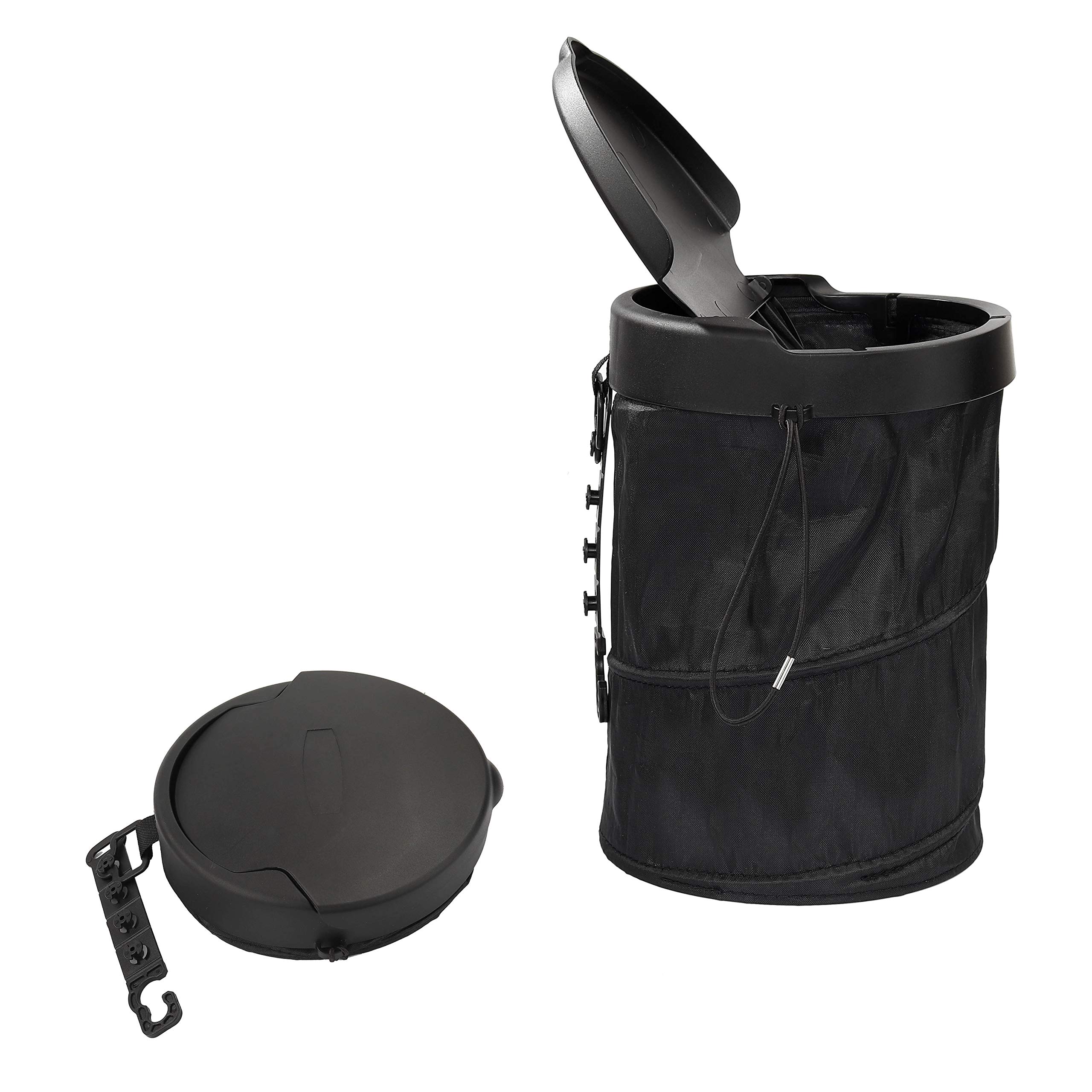 HONGXIN-SHOP Auto-Mülleimer Faltbar Einziehbar Abfalleimer Multifunktional Lagereimer mit Deckel Kann Aufgehängt Werden Behälter Geeignet für Auto, Camping, Reisen Schwarz Angebot bei HelloDeals