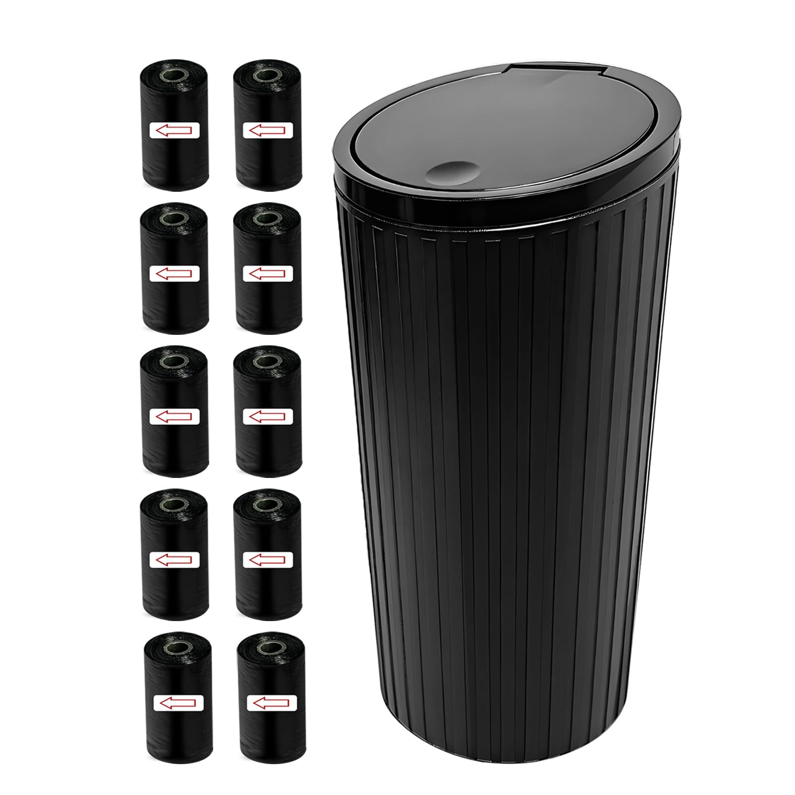 pangutheos Auto Mülleimer, Kleines Automülleinmer mit Deckel mit 10 Rollen Müllbeutel Praktisches Auto Mülleimer Innenraum Geeignet für Auto Zuhause Büro und Schlafzimmer Angebot bei HelloDeals
