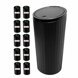 pangutheos Auto Mülleimer, Kleines Automülleinmer mit Deckel mit 10 Rollen Müllbeutel Praktisches Auto Mülleimer Innenraum Geeignet für Auto Zuhause Büro und Schlafzimmer Angebot bei HelloDeals