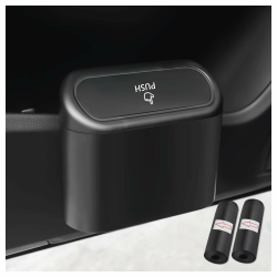 GTLM Auto Mülleimer + 2PCS Müllsack,Auto Mülleimer Innenraum für Auto Aufbewahrung für Autositz,Mittelarmlehne,Universeller Automülleinmer mit Deckel Auto Zubehör Innenraum (Schwarz) Angebot bei HelloDeals