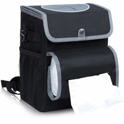 Generisch Auto-Mülleimer mit Deckel – Auto-Mülleimer zum Aufhängen mit Tissue Dispenser Angebot bei HelloDeals