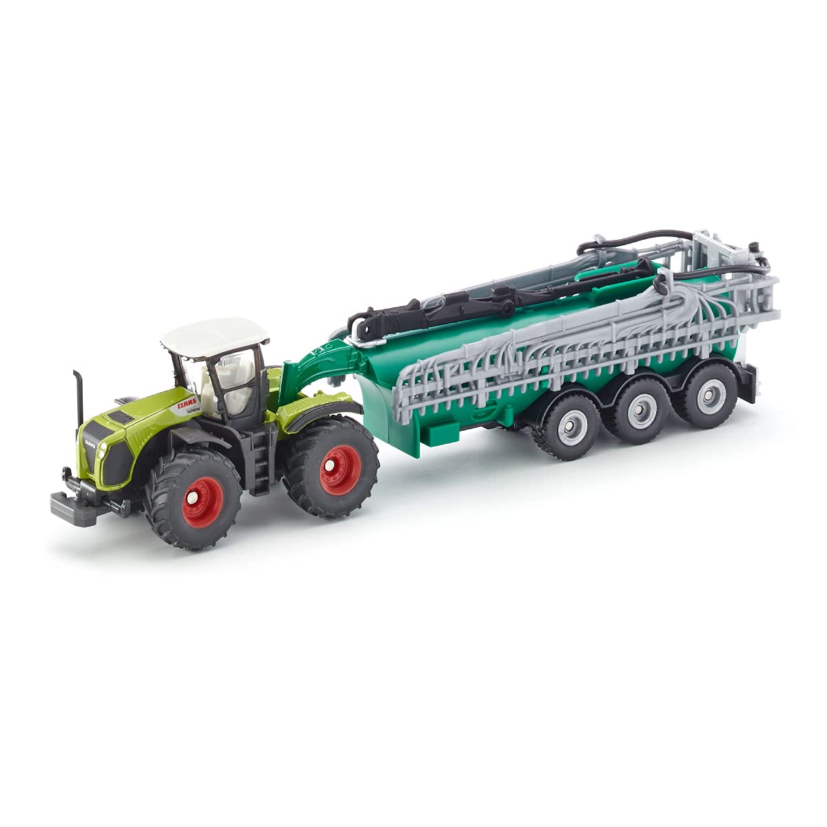 siku 1827, Claas Xerion Traktor mit Fasswagen, 1:87, Metall/Kunststoff, Grün, Ausschwenkbarer Schleppschlauchverteiler Angebot bei HelloDeals