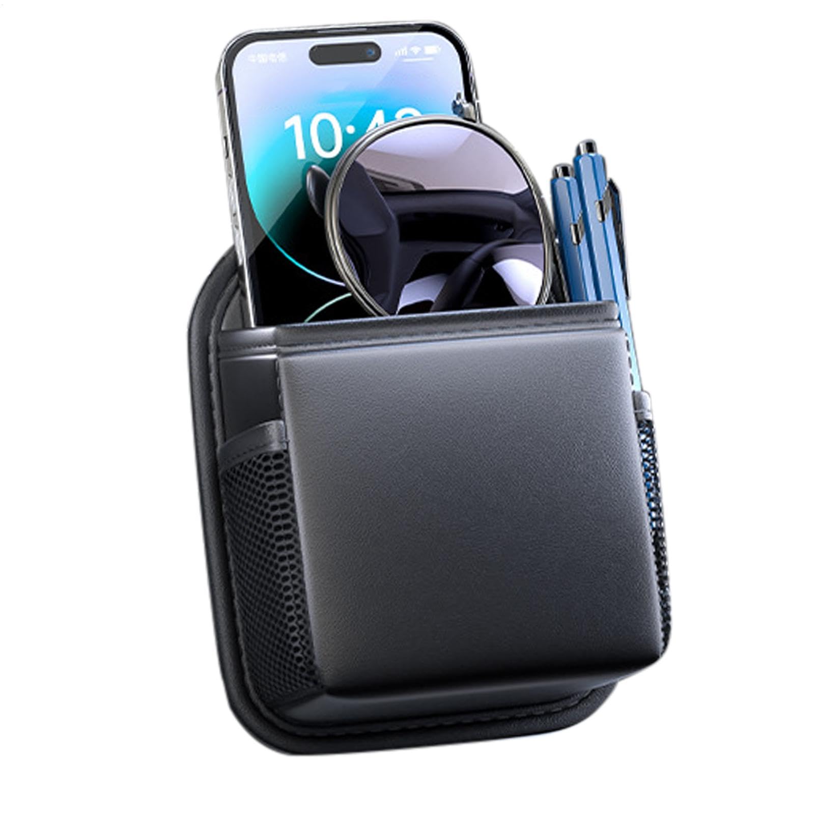 Auto Air Vent Aufbewahrungsbox - Hängende Tasche für Lufteinlass, Aufbewahrungsbox für Luftstrom | Langlebiger Taschen-Organizer aus Leder, Handybrille, Tasche Angebot bei HelloDeals