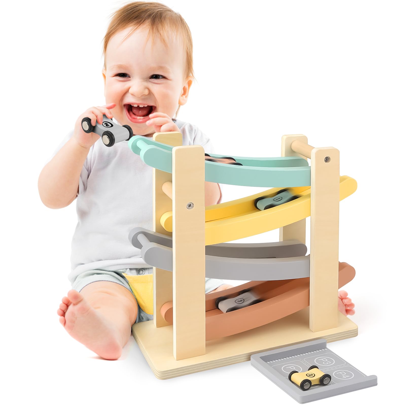 Vanplay Montessori Spielzeug ab 1 Jahr Auto Spielzeug Kugelbahn Holz ab 1 2 Jahr Holzspielzeug Geschenk 1 2 Jahre Junge Mädchen Angebot bei HelloDeals