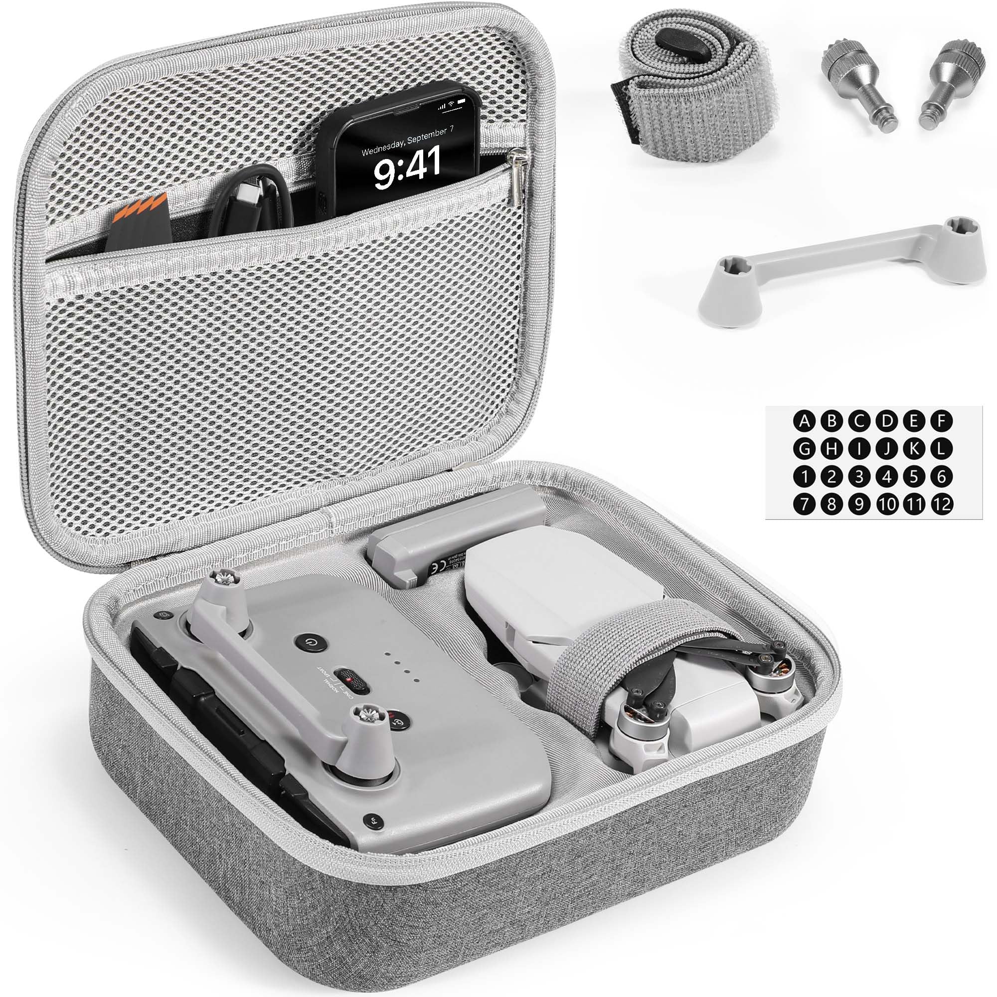 FPVtosky Mini 4K Tasche Kompakter Koffer für DJI Mini 2 SE/4K Drohne Zubehör Tragetasche Mit Steuerknüppel, Propellerhalter und Schutz, Grau Angebot bei HelloDeals