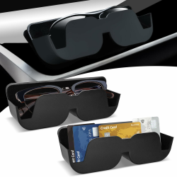 2 STK Brillenhalter für Auto, KFZ Sonnenbrillenhalter, Auto Brillenhalter, Aufbewahrung Halterung Selbstklebend mit Filzpolsterung für Brillen im Auto Brillenetui Ablagebox Angebot bei HelloDeals